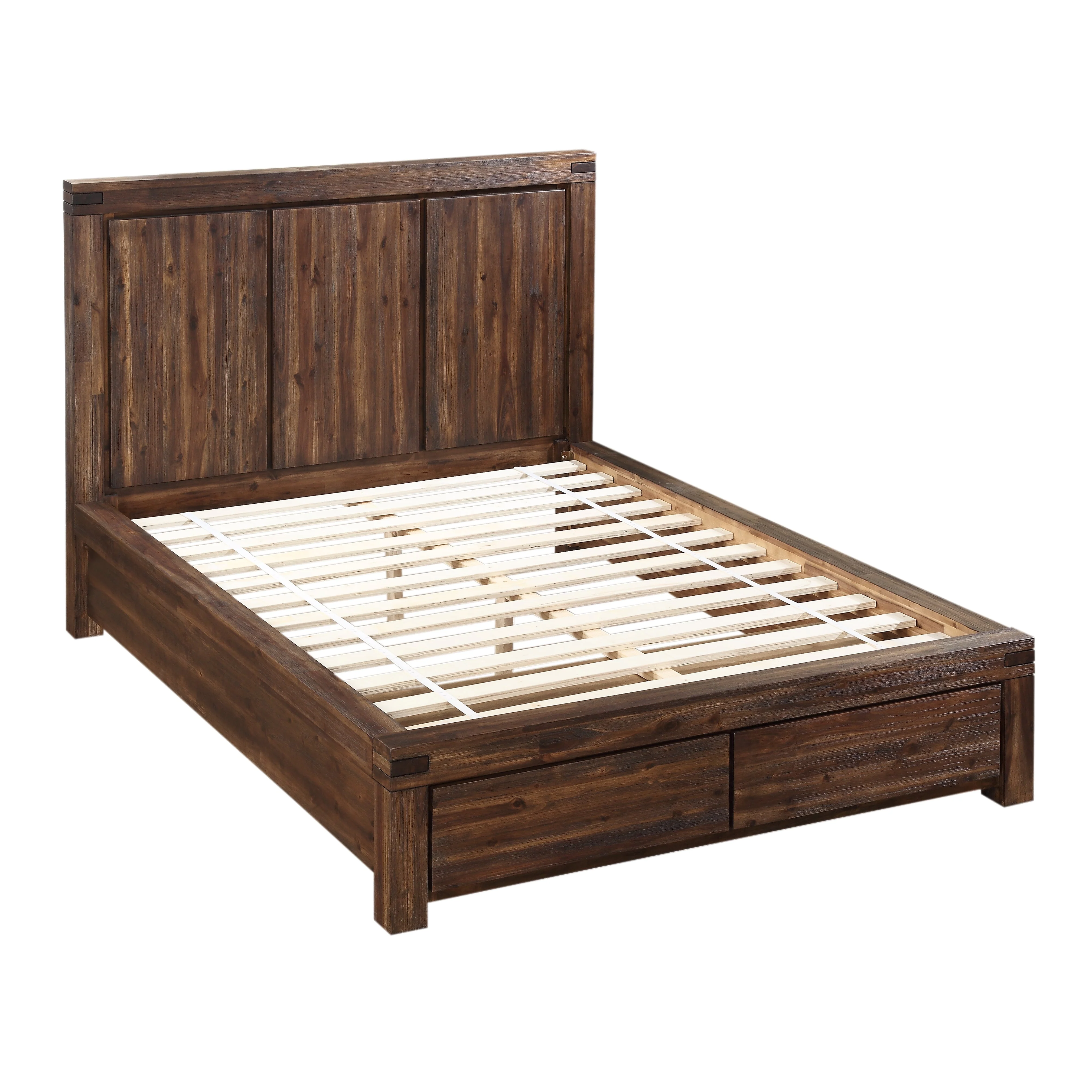Meadow Solid Wood Footboard California King Storage Bed in Brick Brown - Image 8