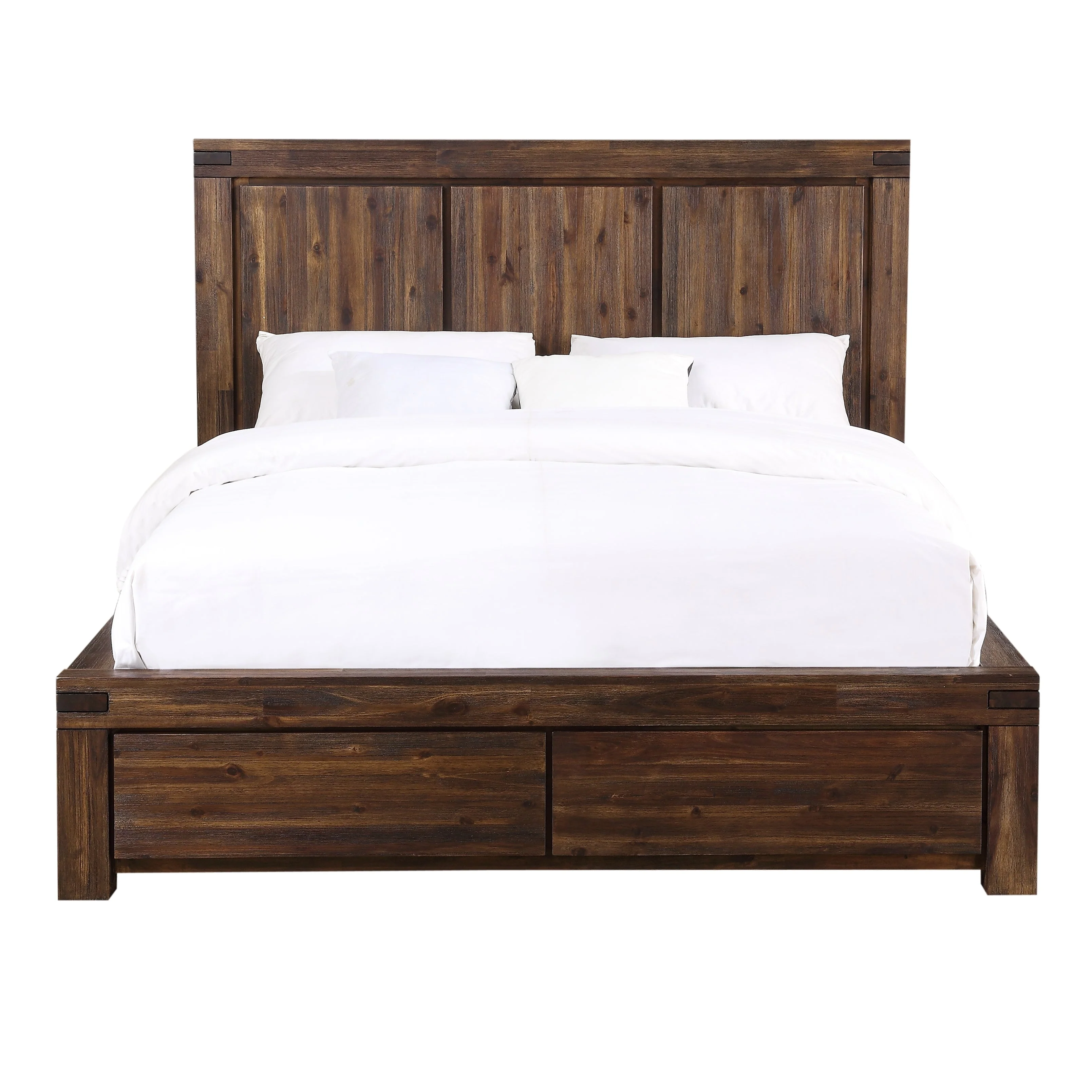Meadow Solid Wood Footboard Full Storage Bed in Brick Brown - Image 5
