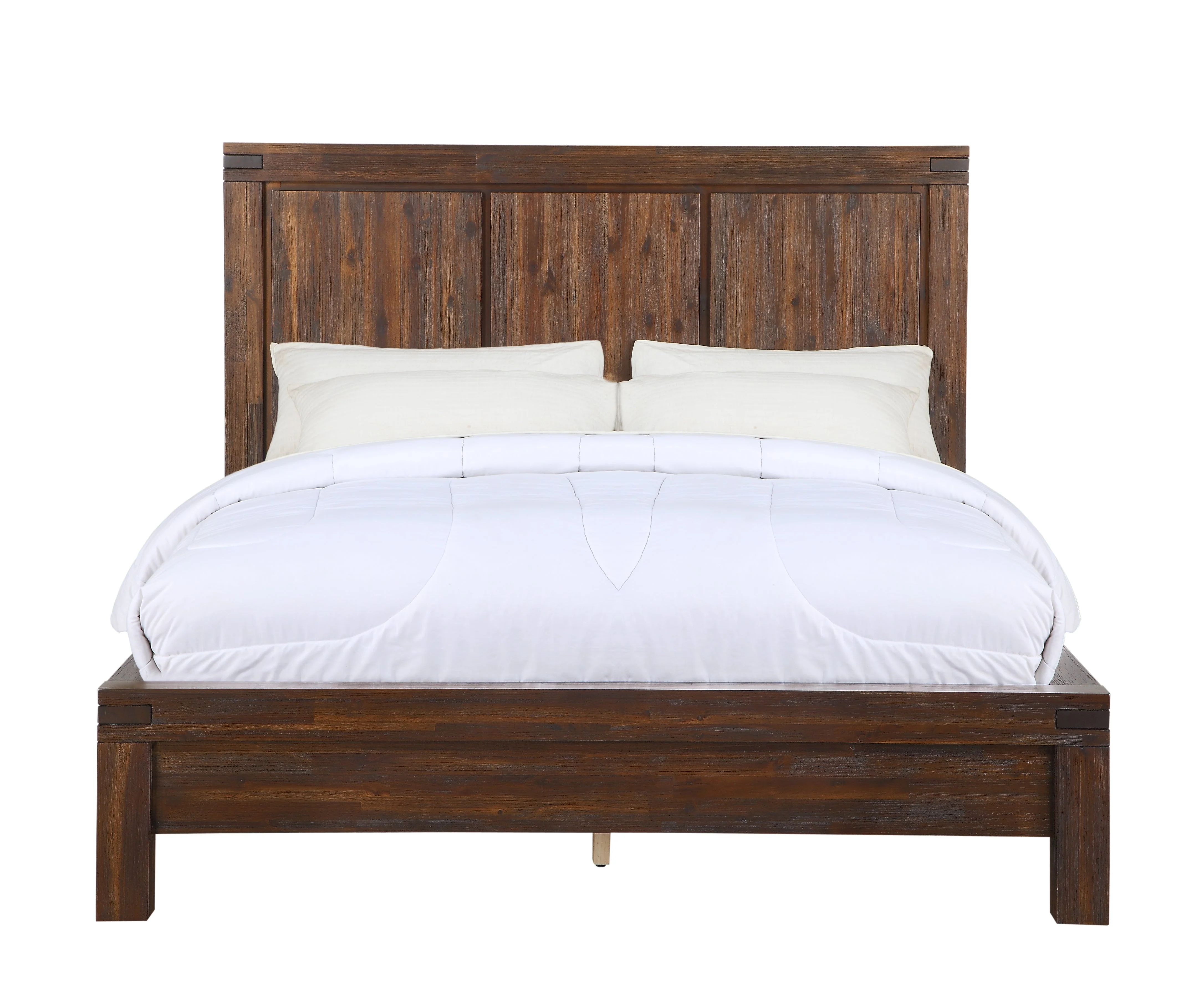 Meadow Solid Wood Full Platform Bed in Brick Brown - Image 3