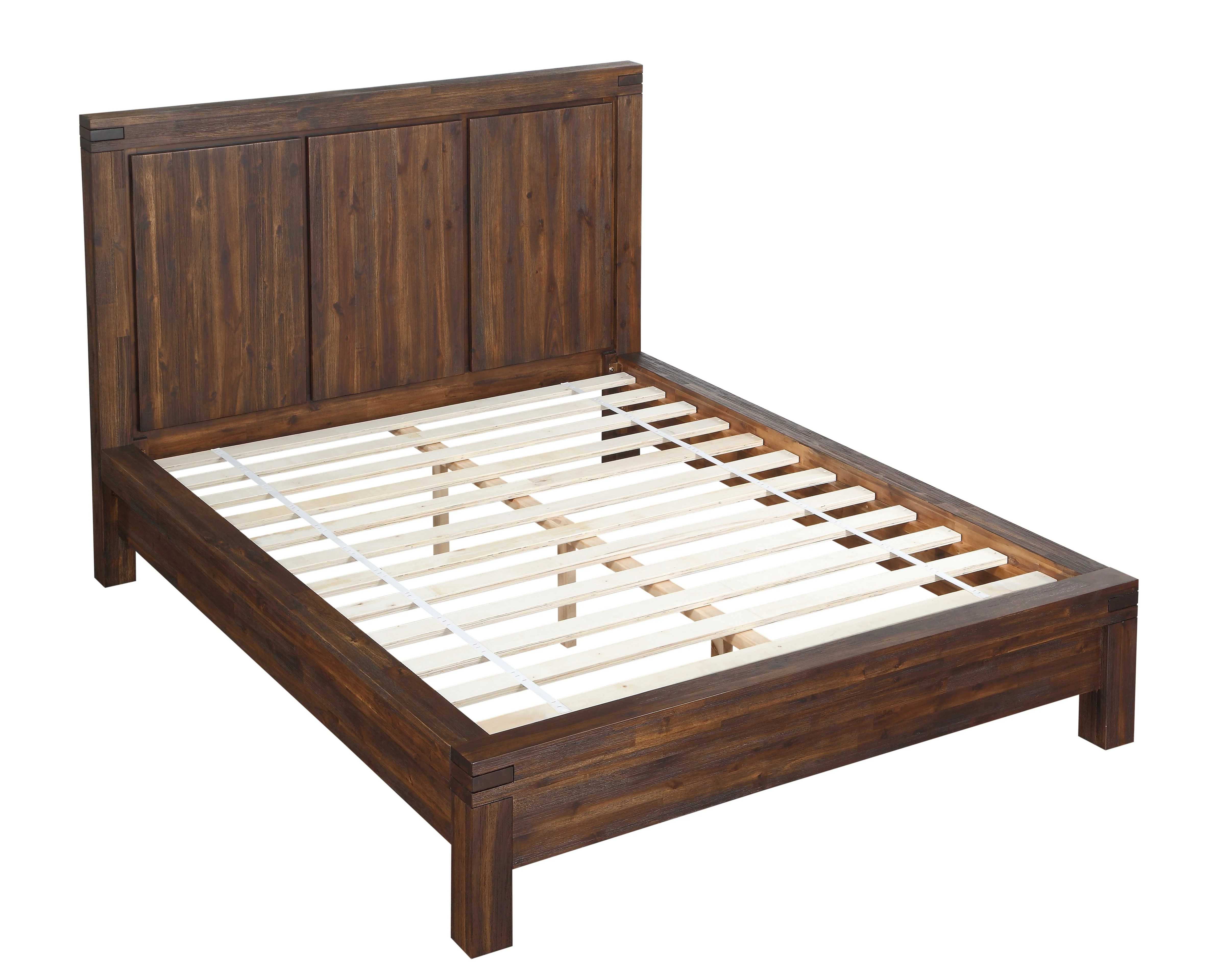 Meadow Solid Wood Queen Platform Bed in Brick Brown - Image 6
