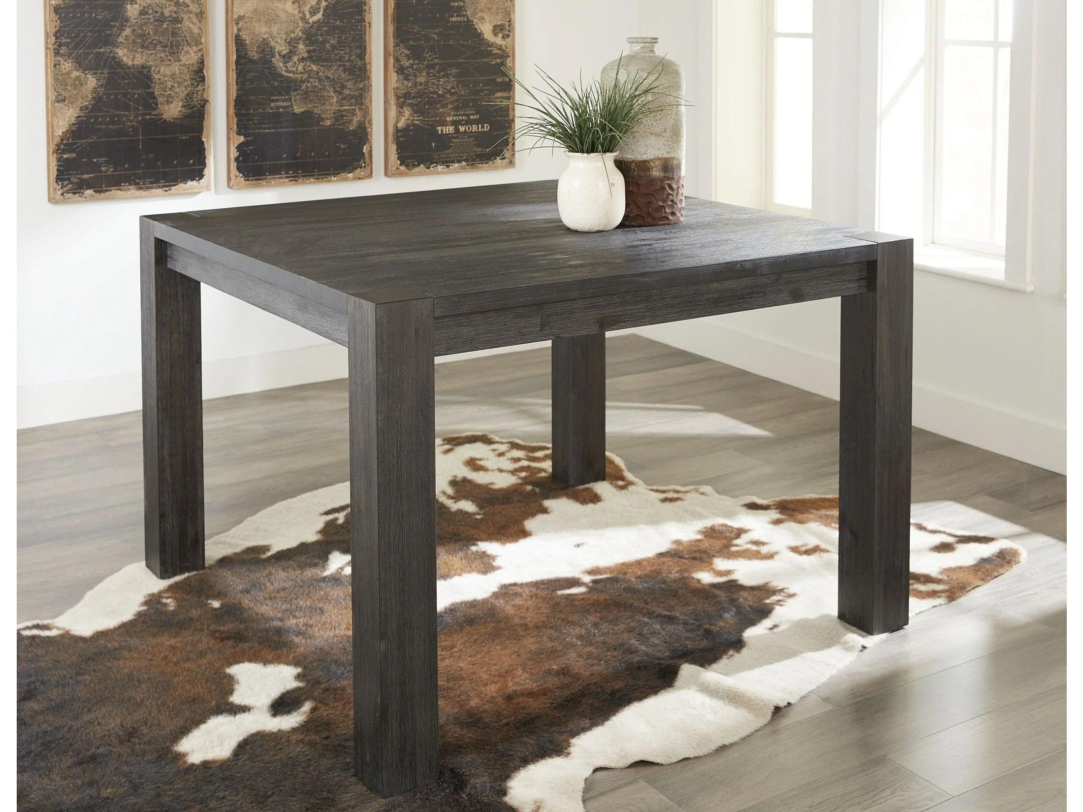 Meadow Solid Wood Square Counter Table in Graphite