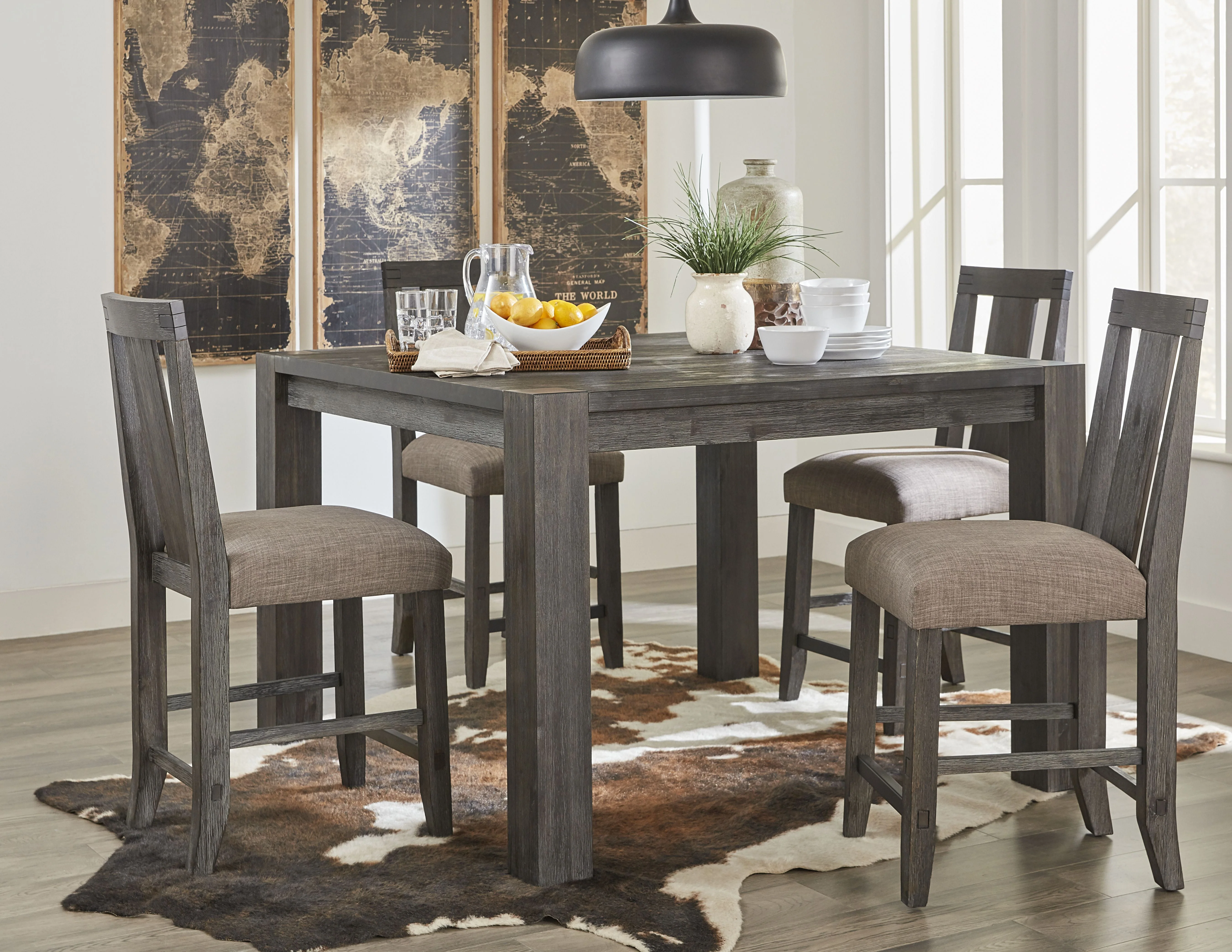 Meadow Solid Wood Square Counter Table in Graphite - Image 2