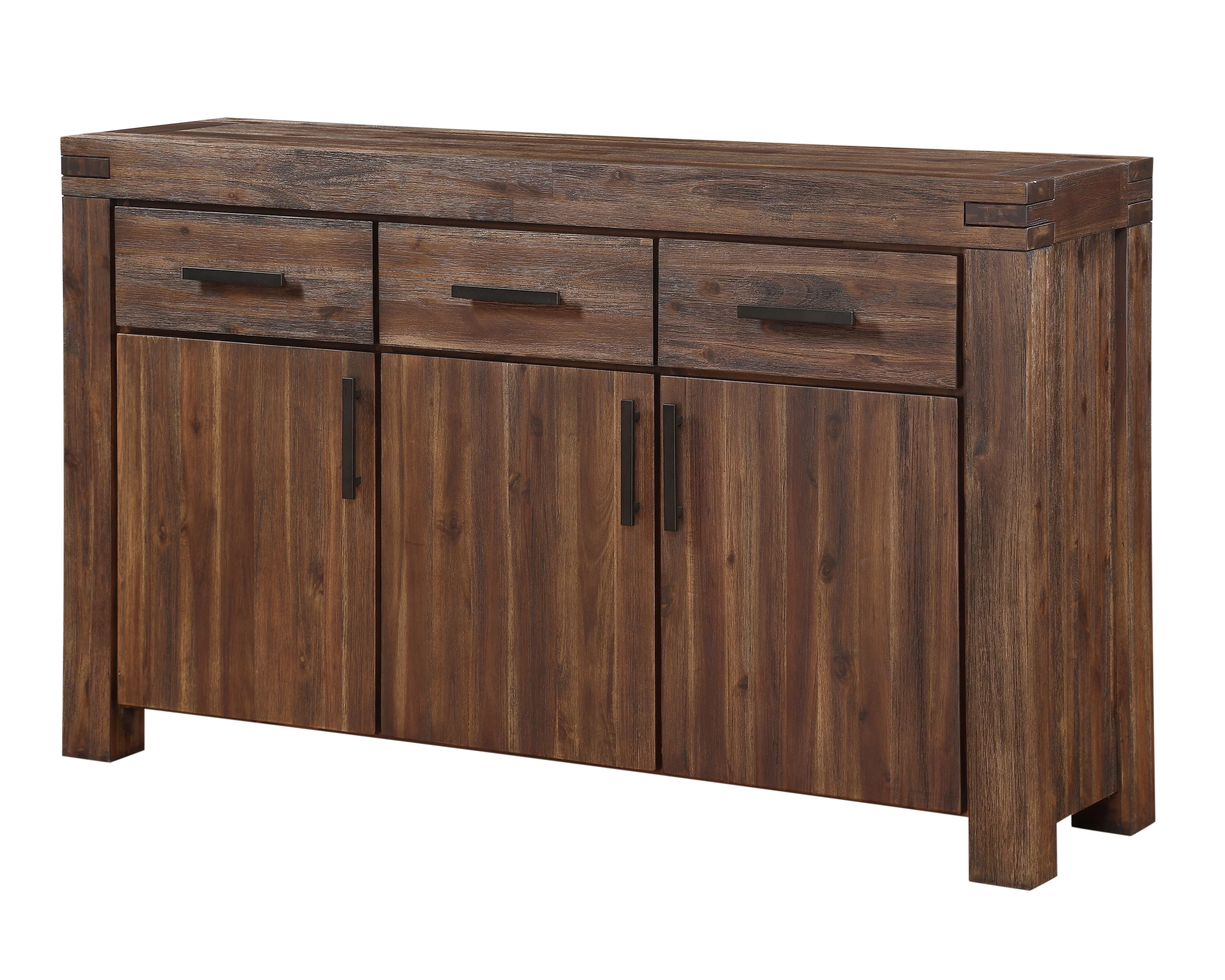 Meadow Three Drawer Three Door Solid Wood Sideboard in Brick Brown - Image 9