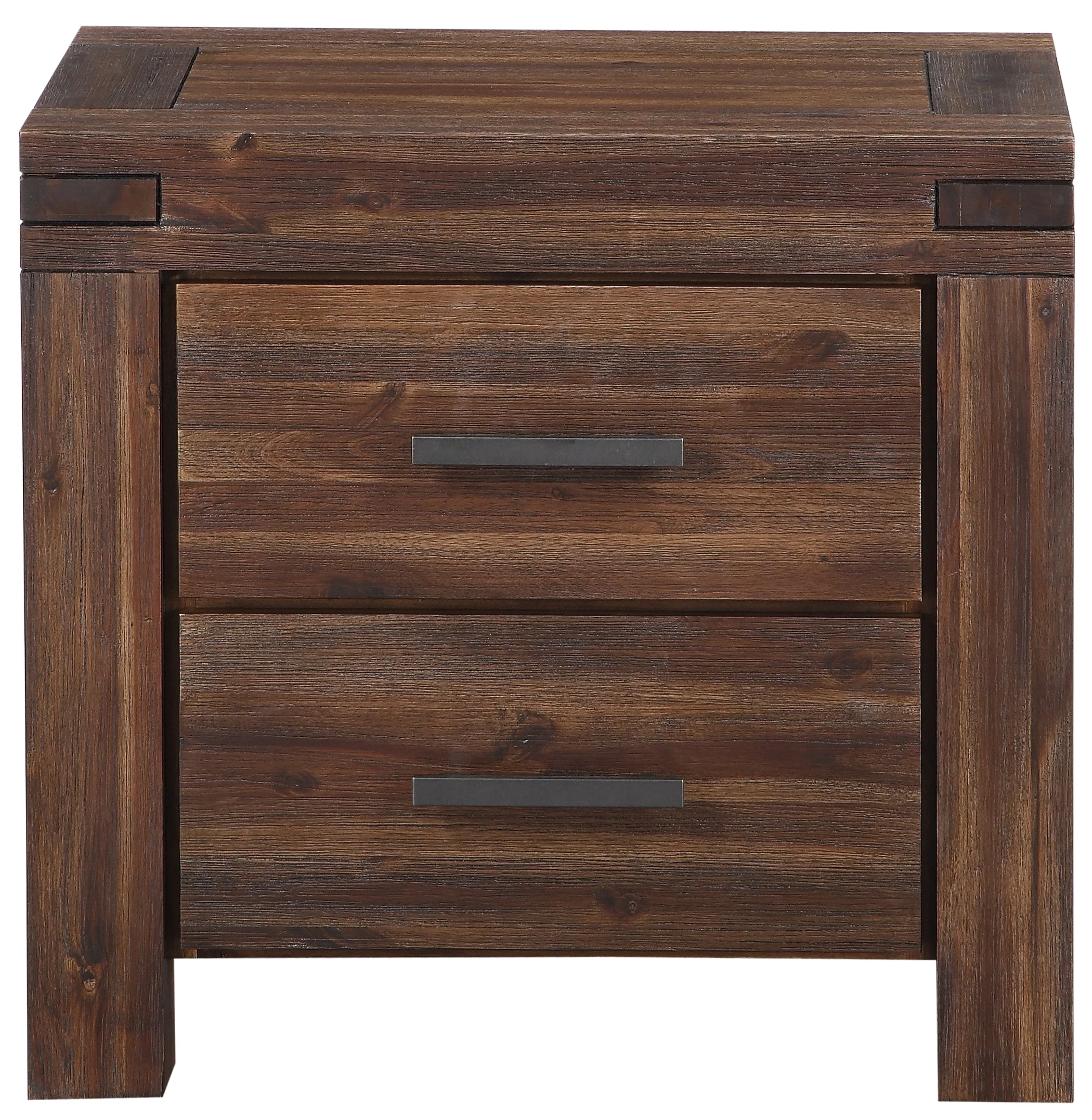 Meadow Two Drawer Solid Wood Nightstand in Brick Brown - Image 5