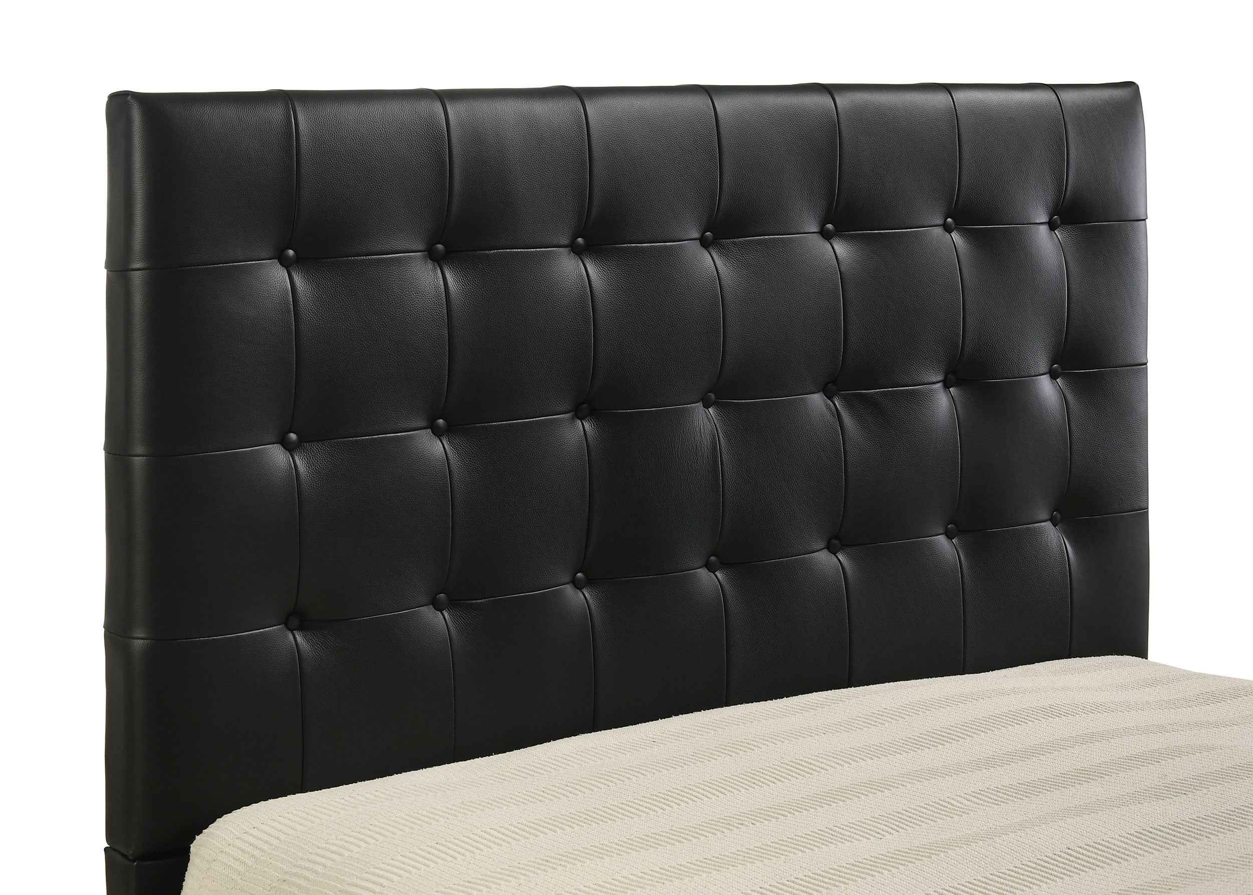 Medley Black Genuine Leather Queen Panel Platform Bed - Image 7