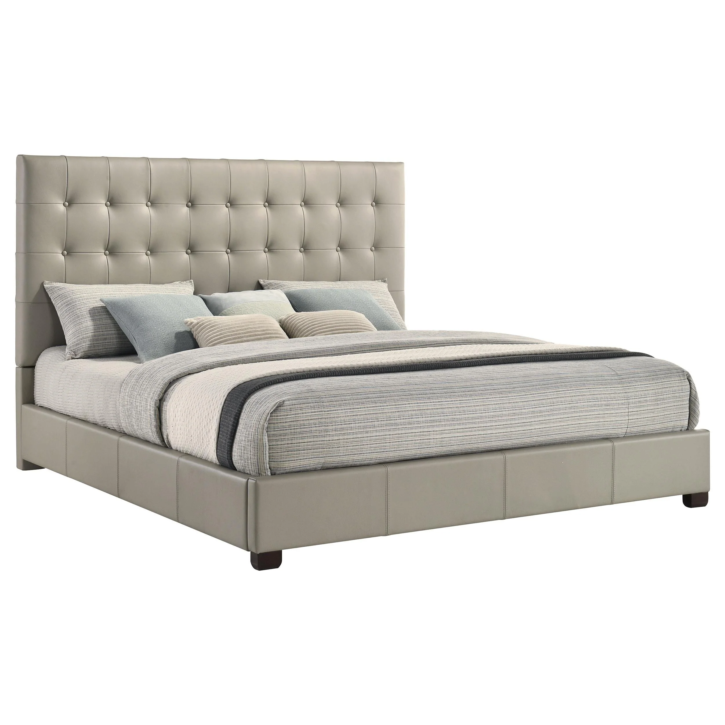 Medley Tan Genuine Leather Eastern King Platform Bed - Image 2