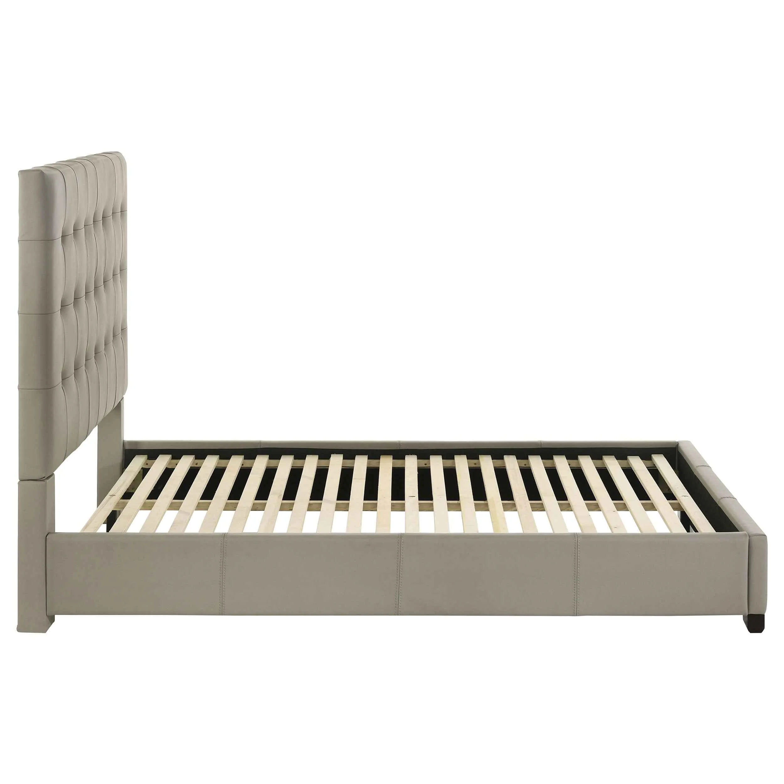 Medley Tan Genuine Leather Queen Panel Platform Bed - Image 6