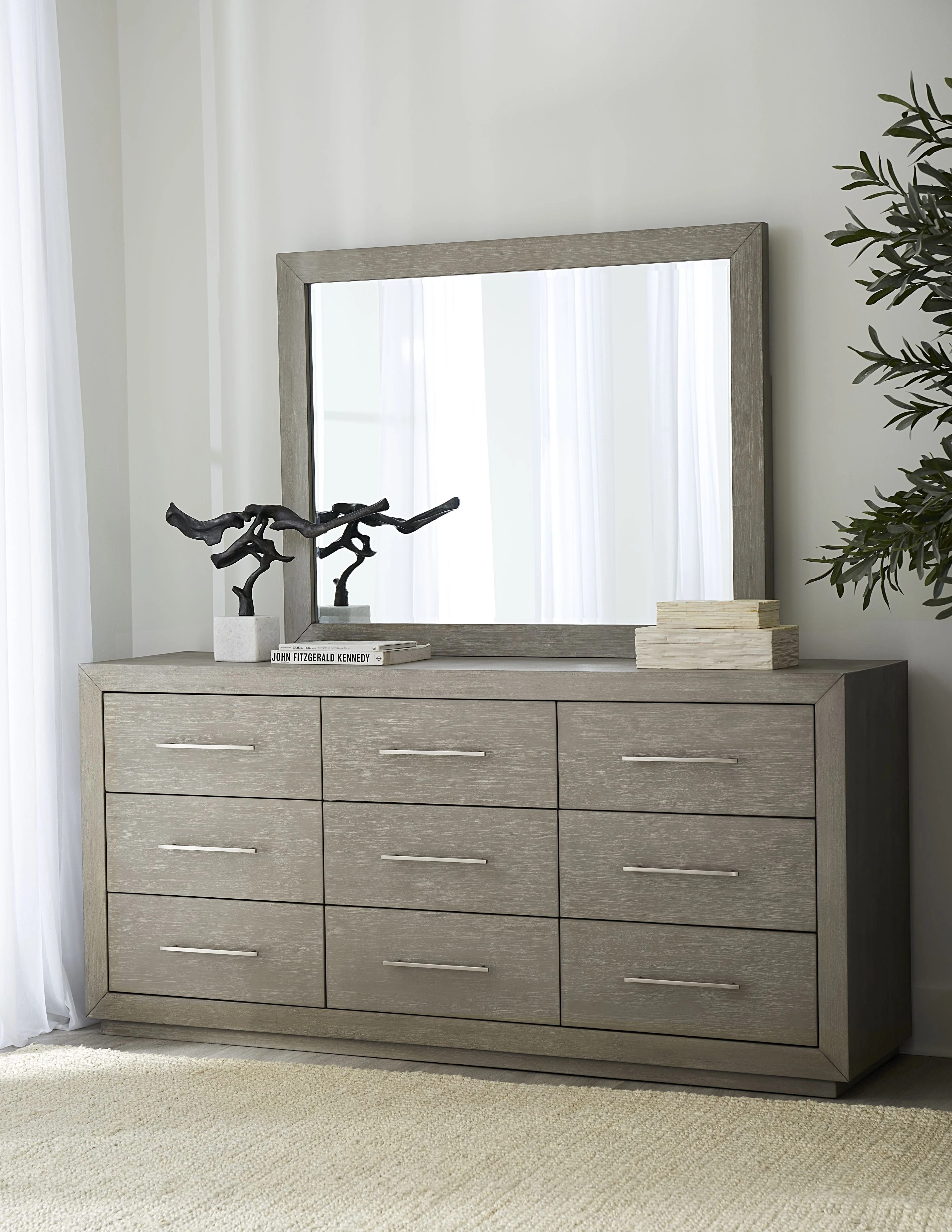Melbourne Beveled Glass Mirror in Mineral - Image 2