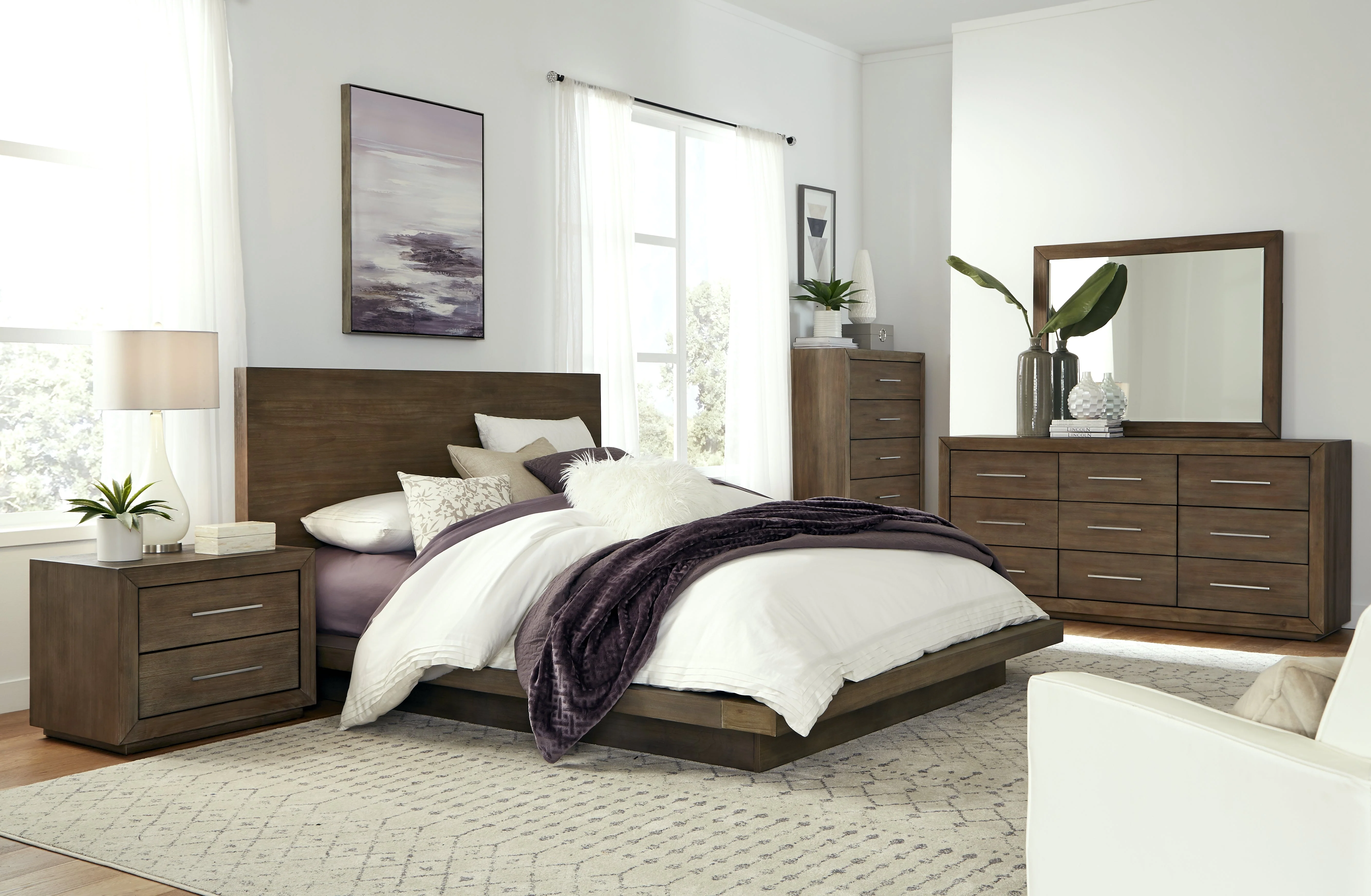 Melbourne Wood California King Platform Bed in Dark Pine - Image 2