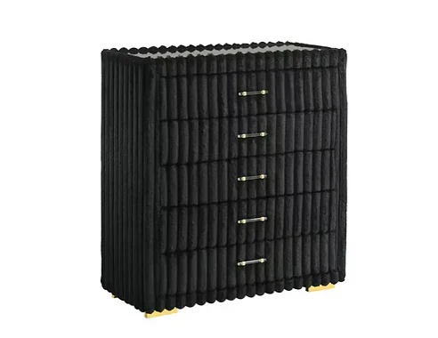Melinda Black Premium Corduroy Bedroom Set - Image 5