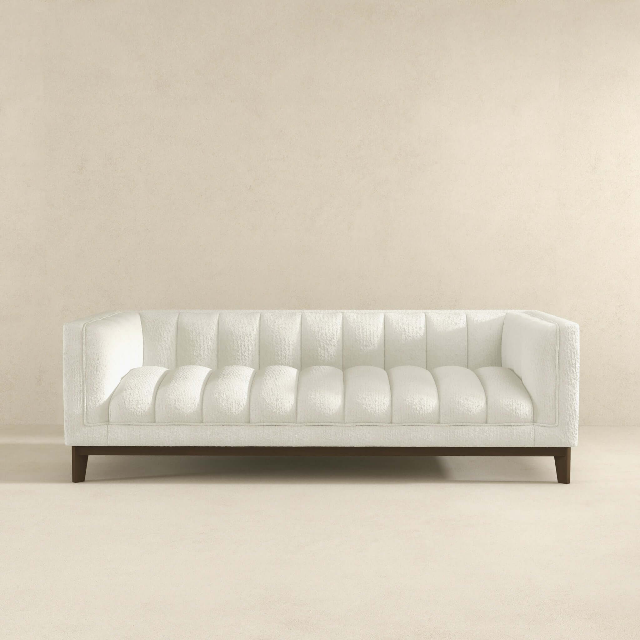 Melissa Mid-Century White Boucle Modern Sofa - Image 3