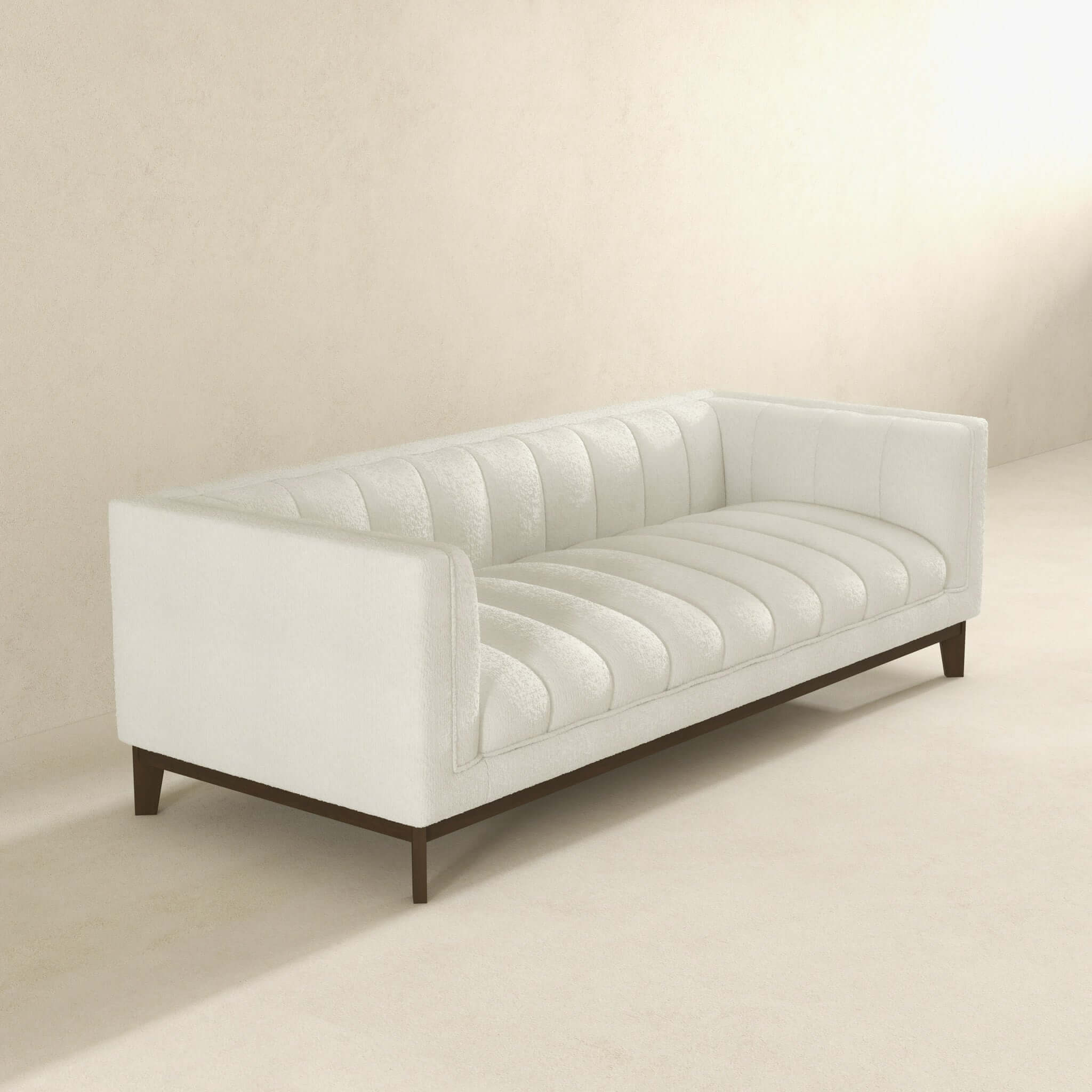 Melissa Mid-Century White Boucle Modern Sofa - Image 5