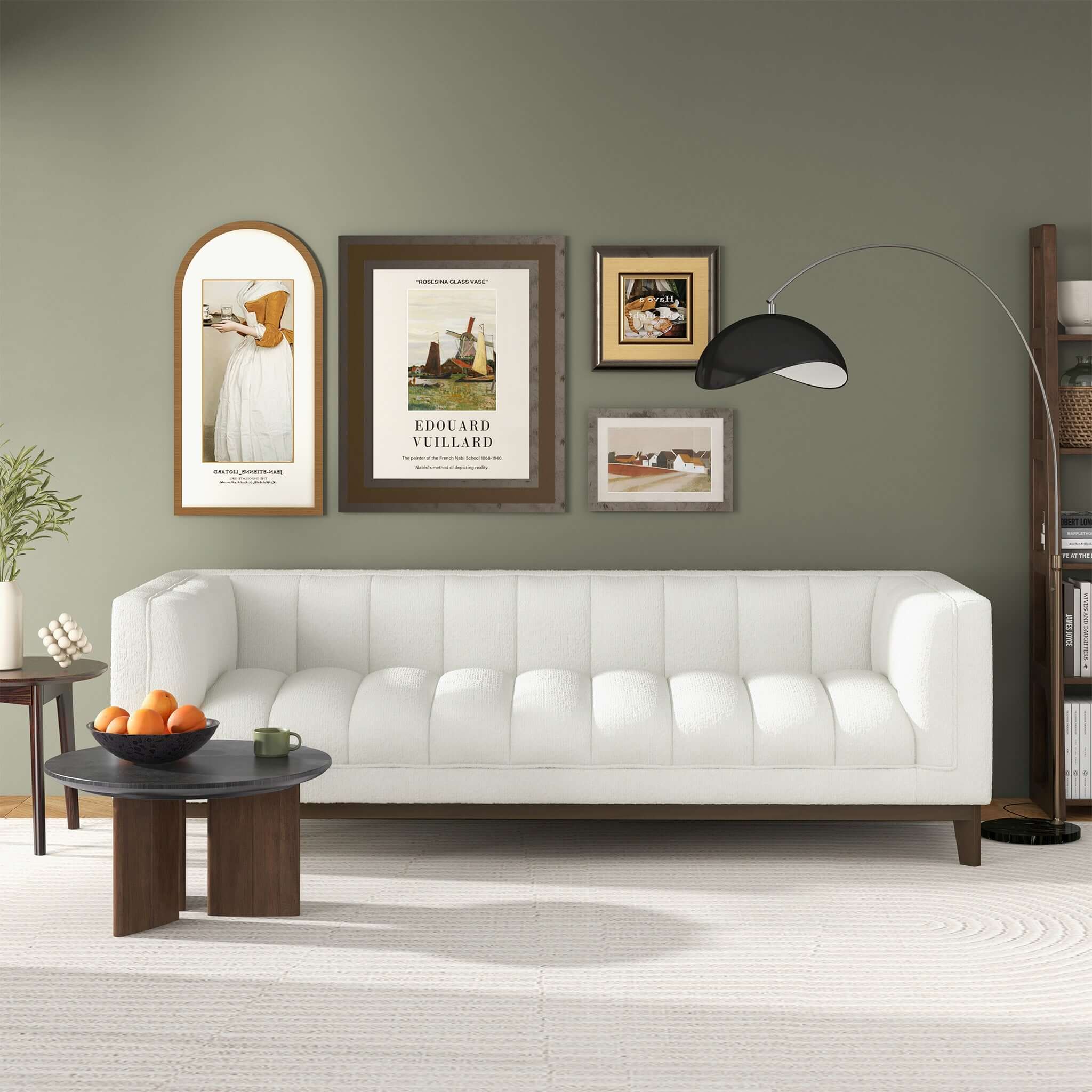 Melissa Mid-Century White Boucle Modern Sofa - Image 7
