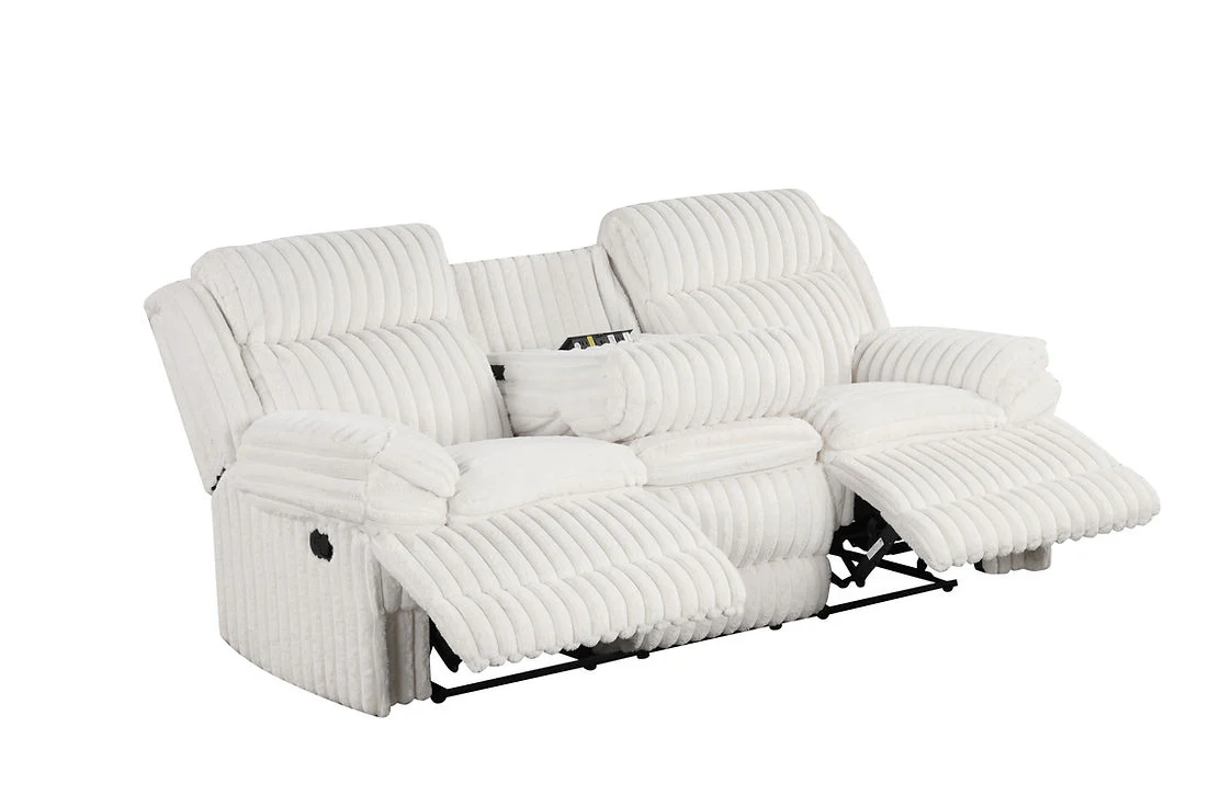Mellow White 3-Piece Reclining Living Room Set - Image 3