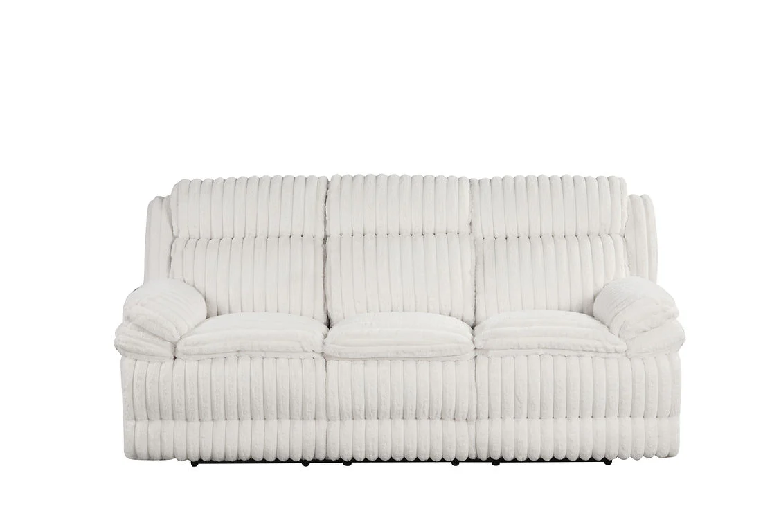 Mellow White 3-Piece Reclining Living Room Set - Image 4