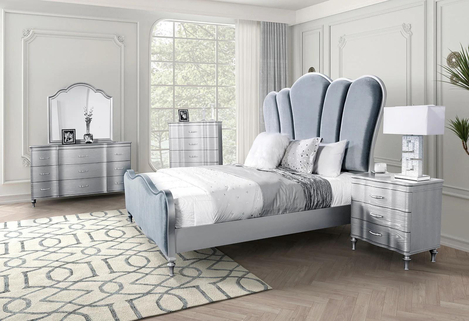 Melodi Parc Silver Queen Bed - Image 2