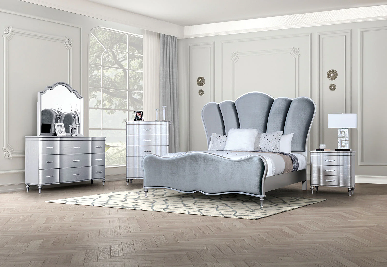 Melodi Parc Silver Queen Bed - Image 4