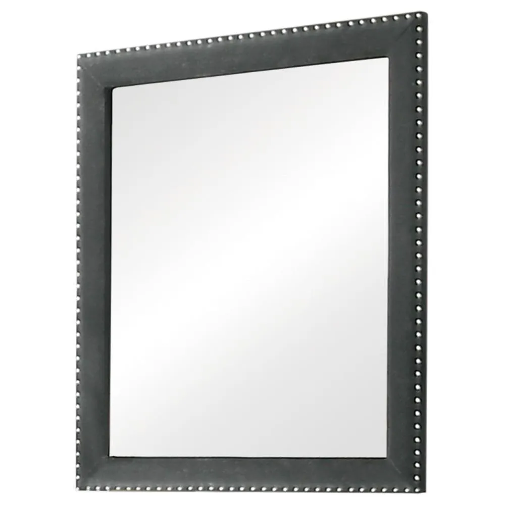 Melody Gray Rectangular Upholstered Dresser Mirror - Image 2