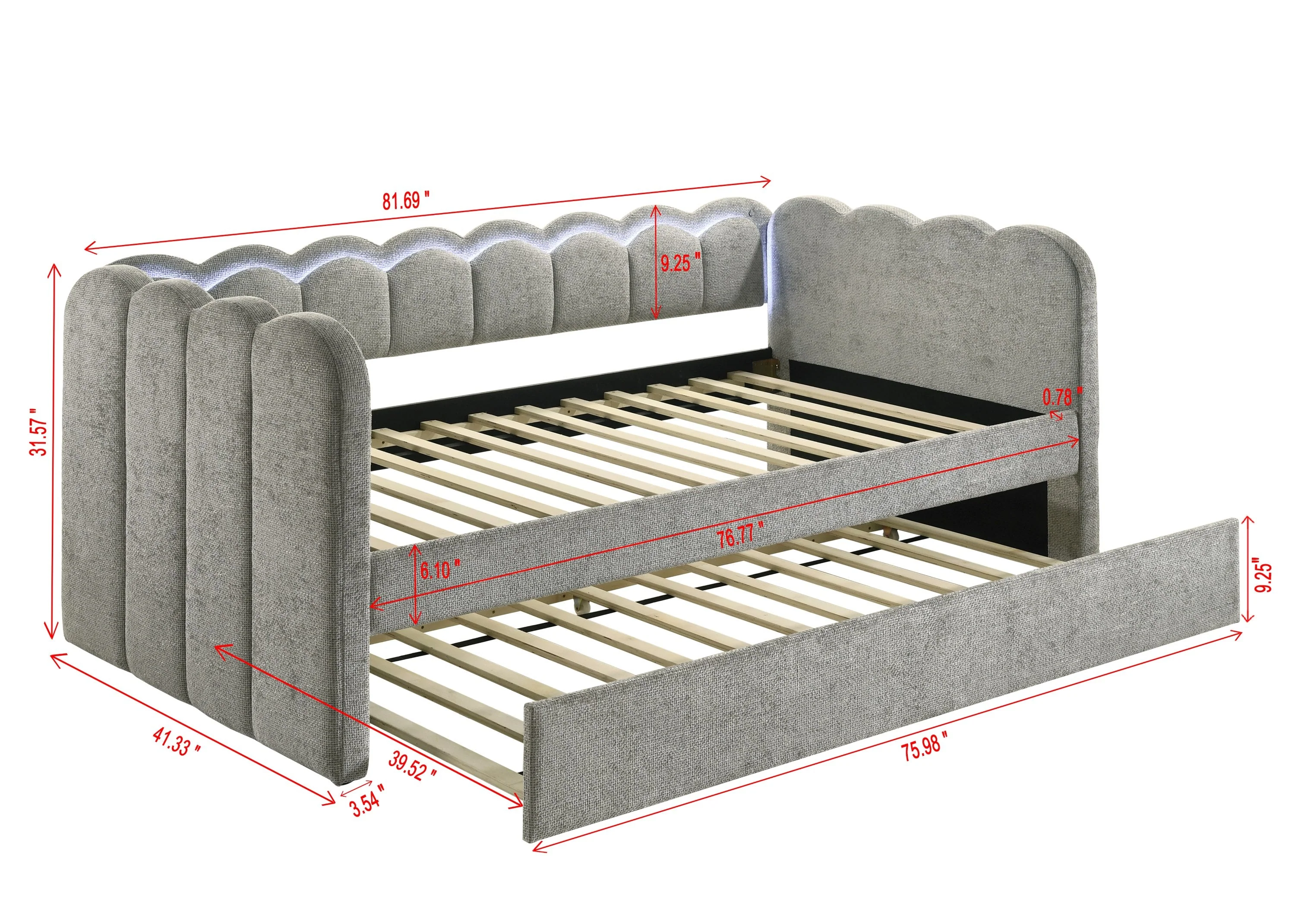 Melody Light Gray Daybed - Image 6