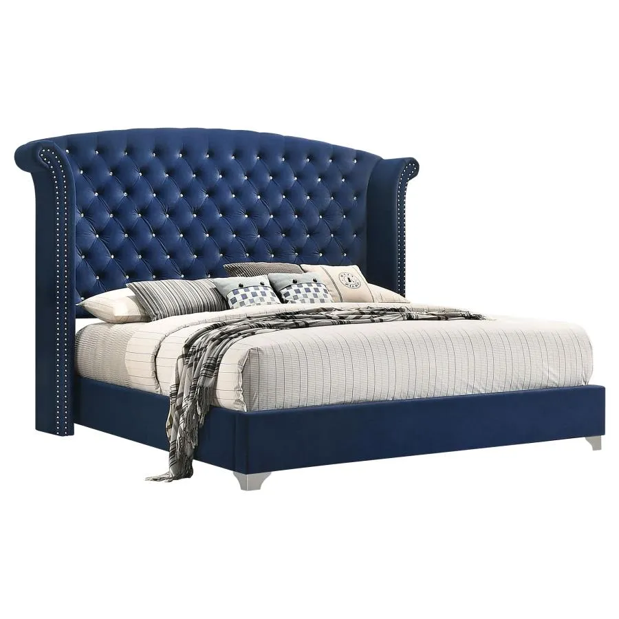 Melody Pacific Blue 5-Piece California King Tufted Upholstered Bedroom Set - Image 3