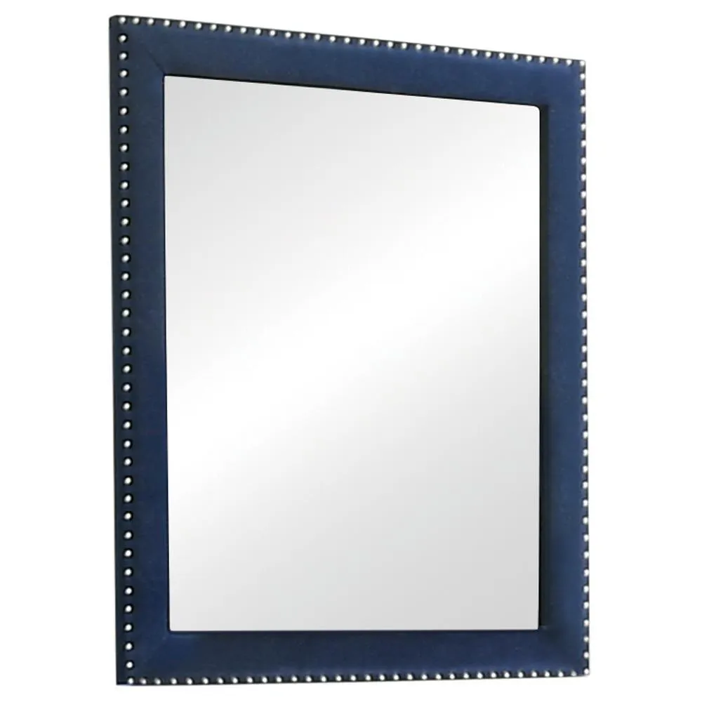 Melody Pacific Blue Rectangular Upholstered Dresser Mirror - Image 2