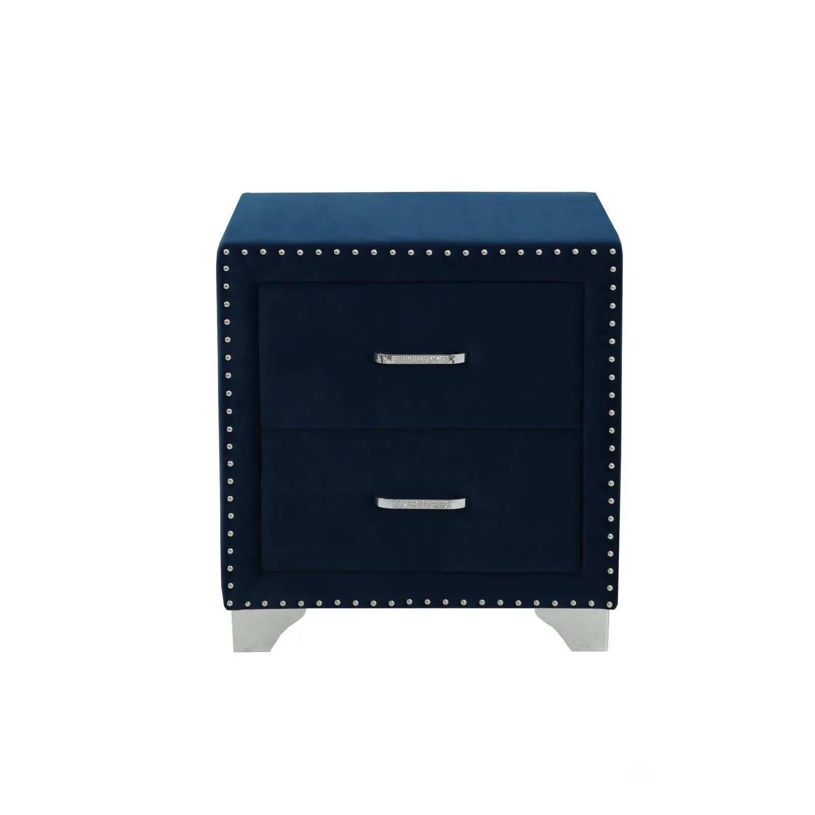 Melody Pacific Blue Upholstered 2-Drawer Nightstand - Image 2