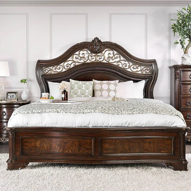 Menodora Brown Cherry King Bed