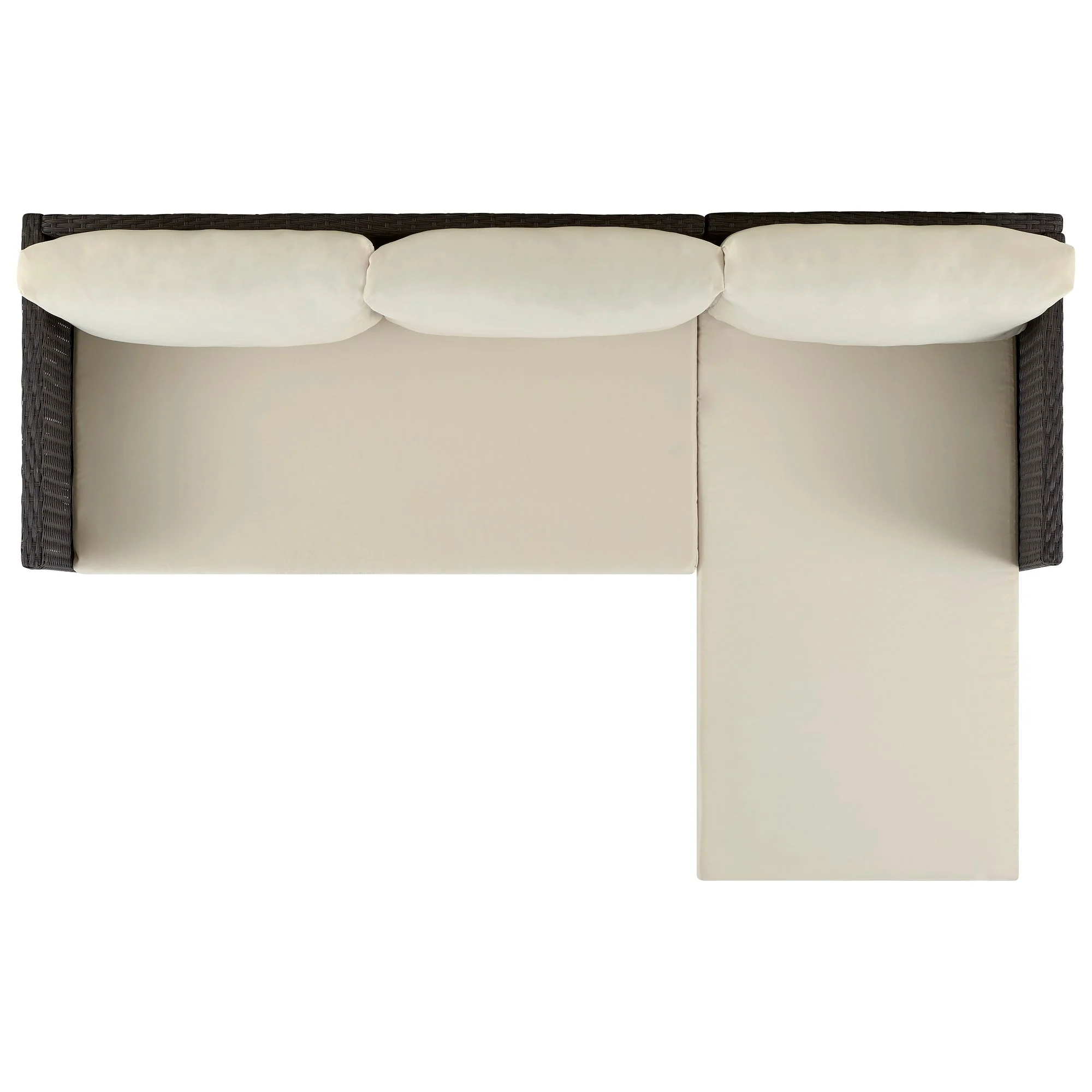 Menton Patio 2-Seater and Lounge Chair with Coffee Table with Cream Cushions - Image 6