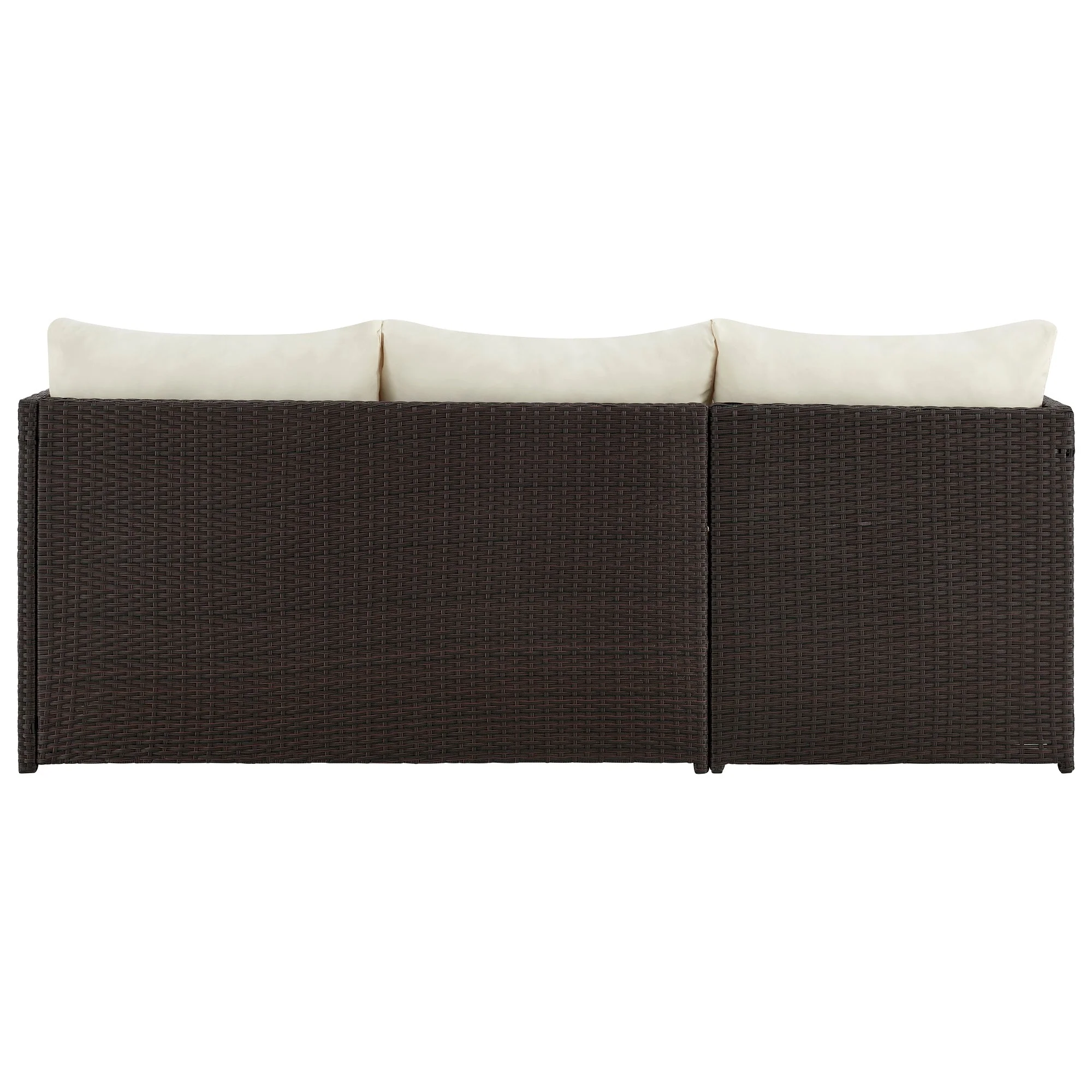 Menton Patio 2-Seater and Lounge Chair with Coffee Table with Cream Cushions - Image 8
