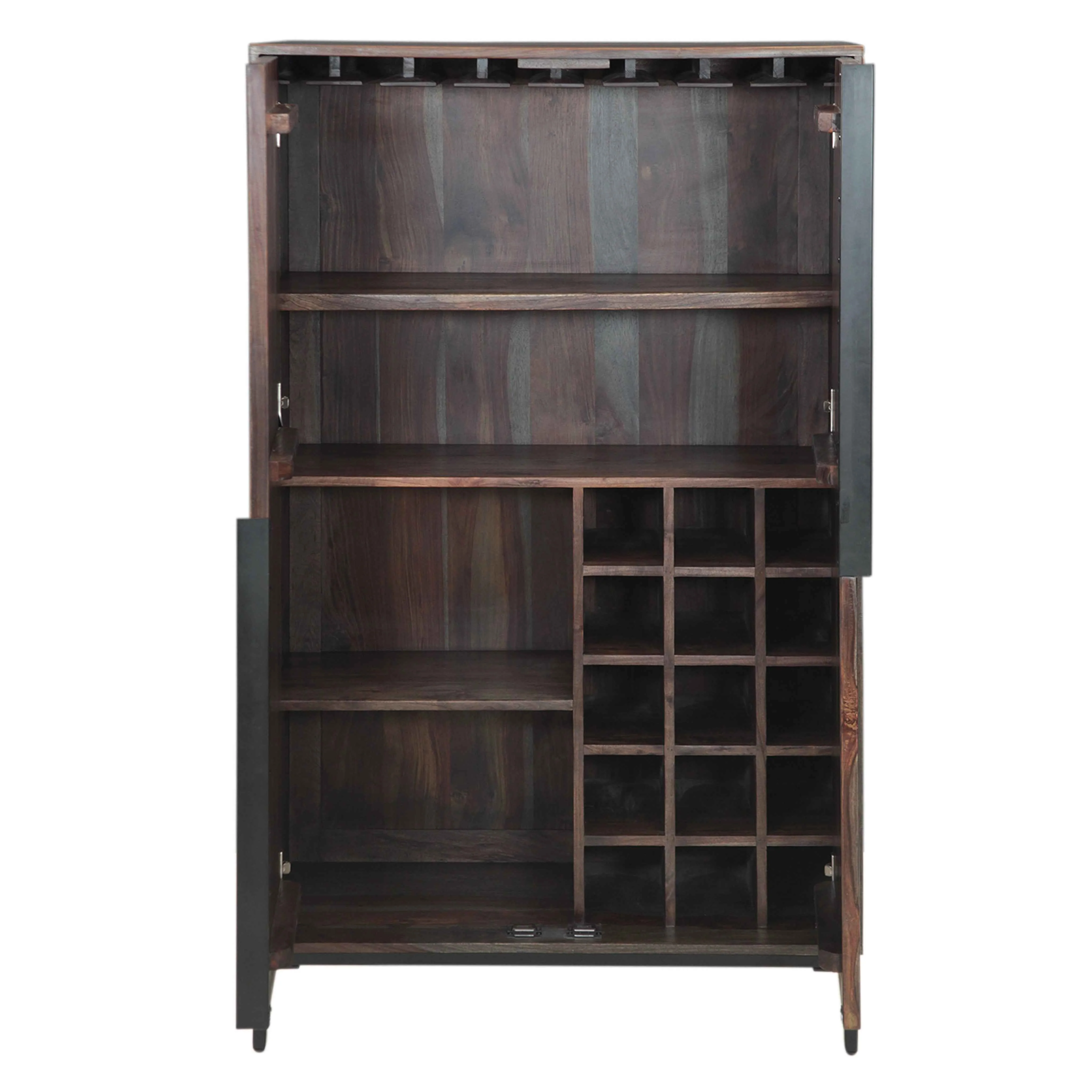 Meridian 35" Wide Tall Bar Cabinet in Capri Sheesham - Image 2