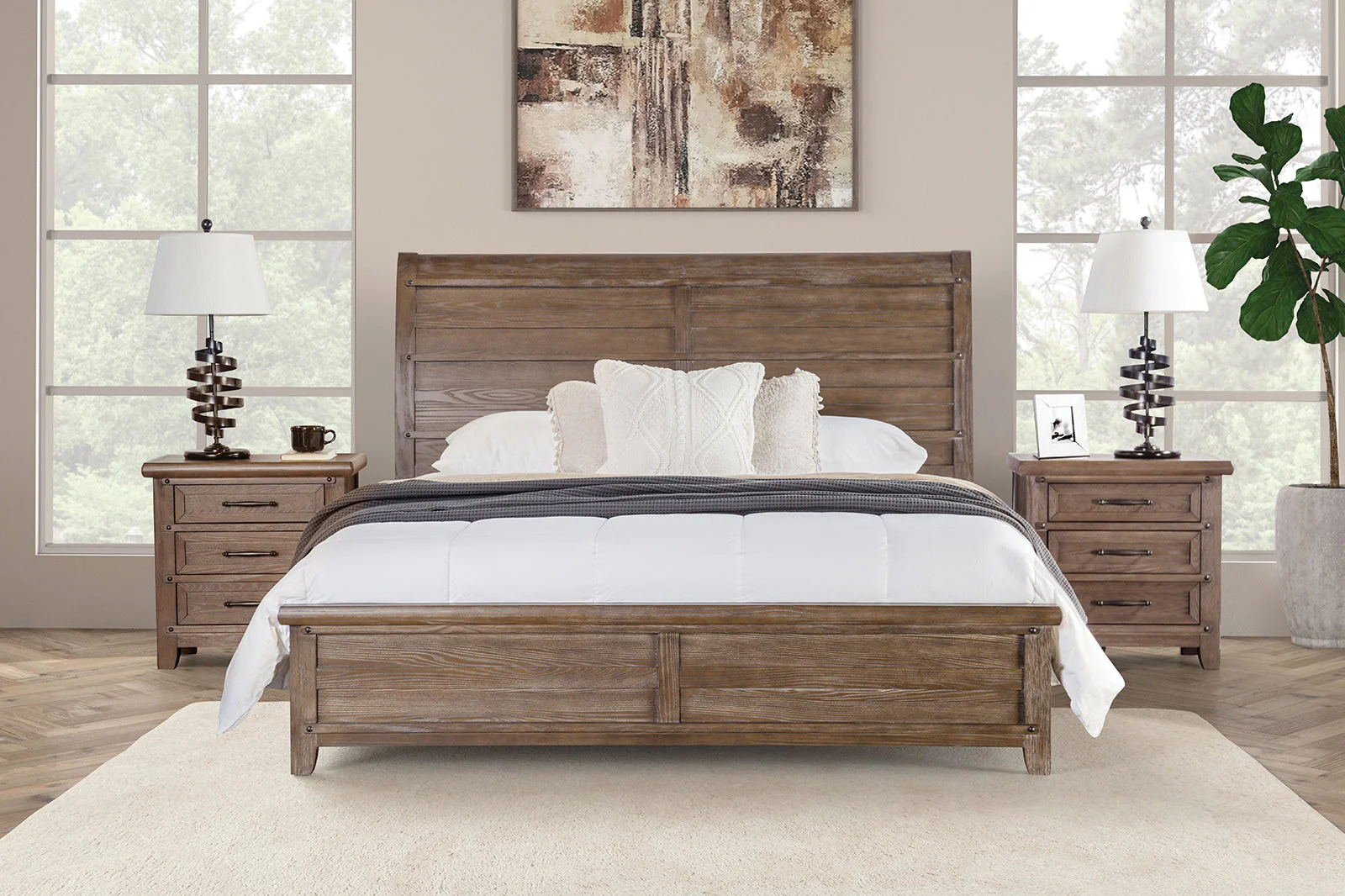 Merthyr Brown King Bed