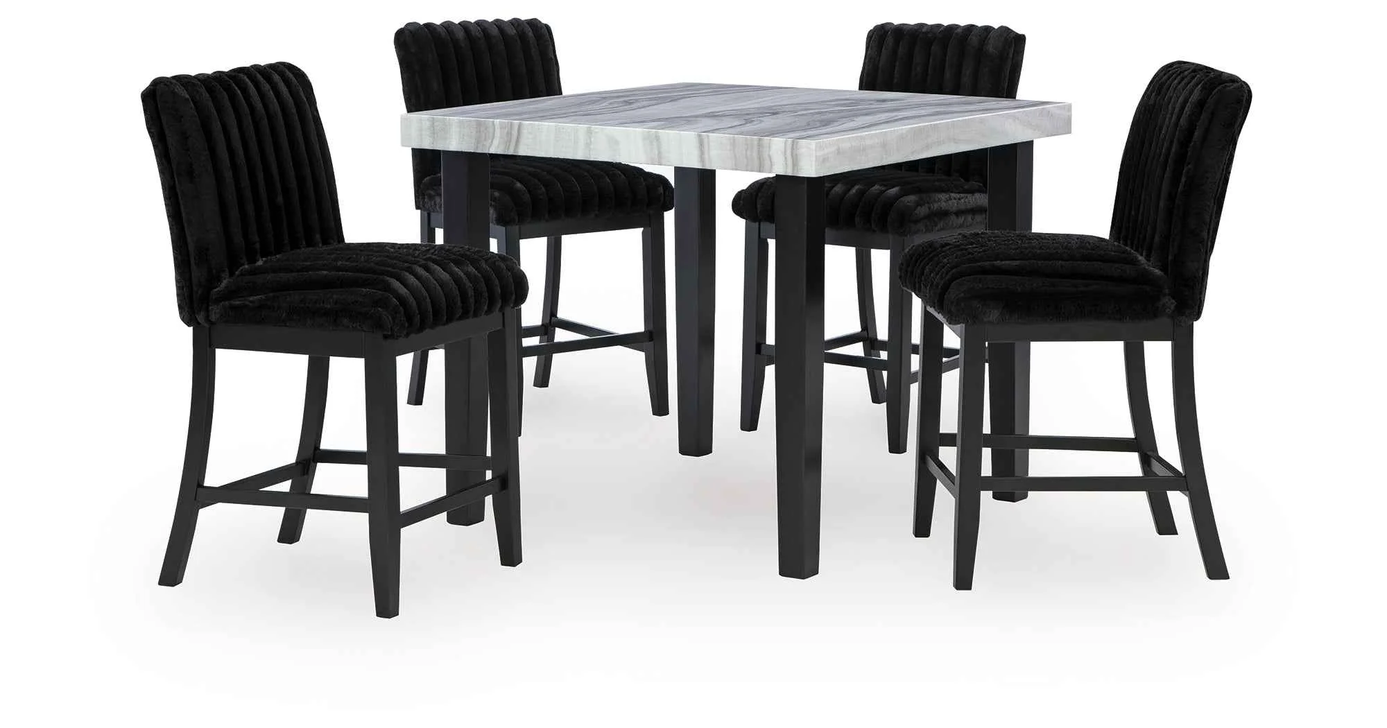 Mervannie Gray/Black Counter Height Dining Set - Image 2