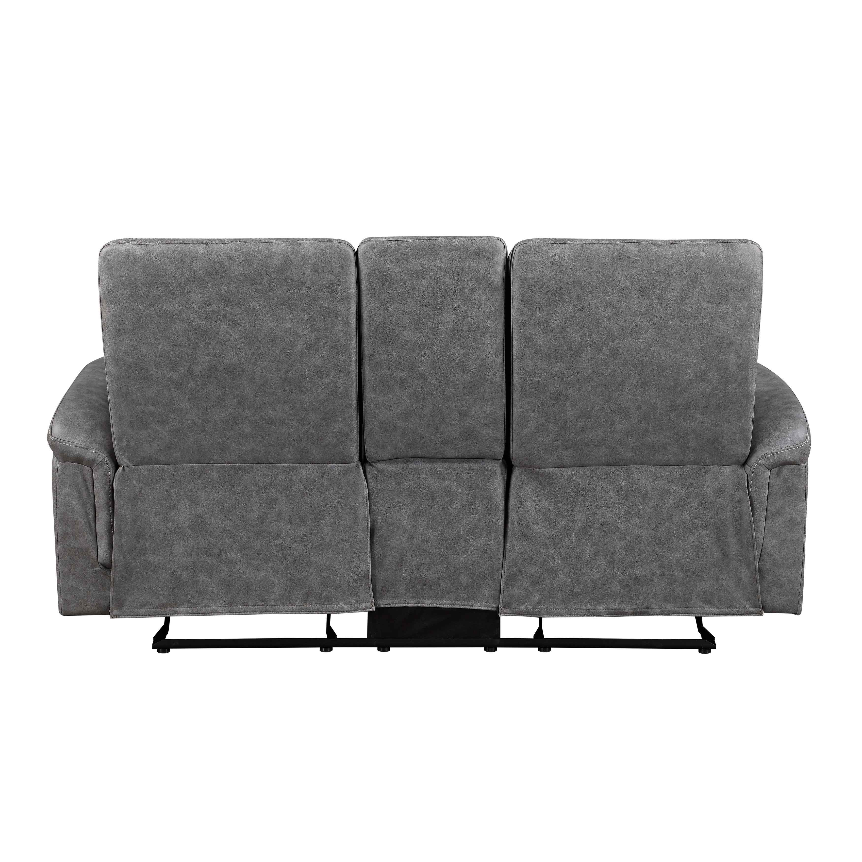 Metric Gray Double Glider Reclining Loveseat with Center Console - Image 3