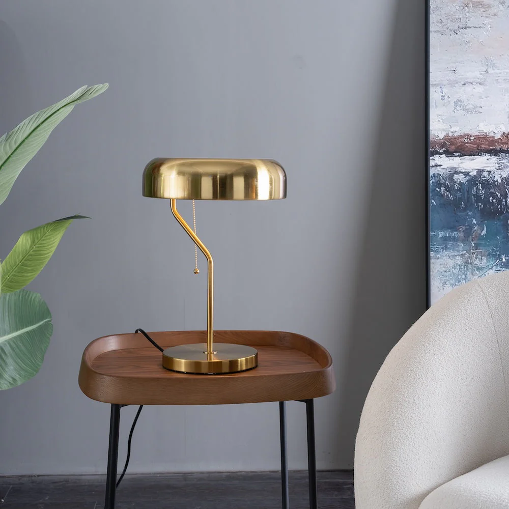 Metro Table lamp with Gold outer and White inner - Image 3