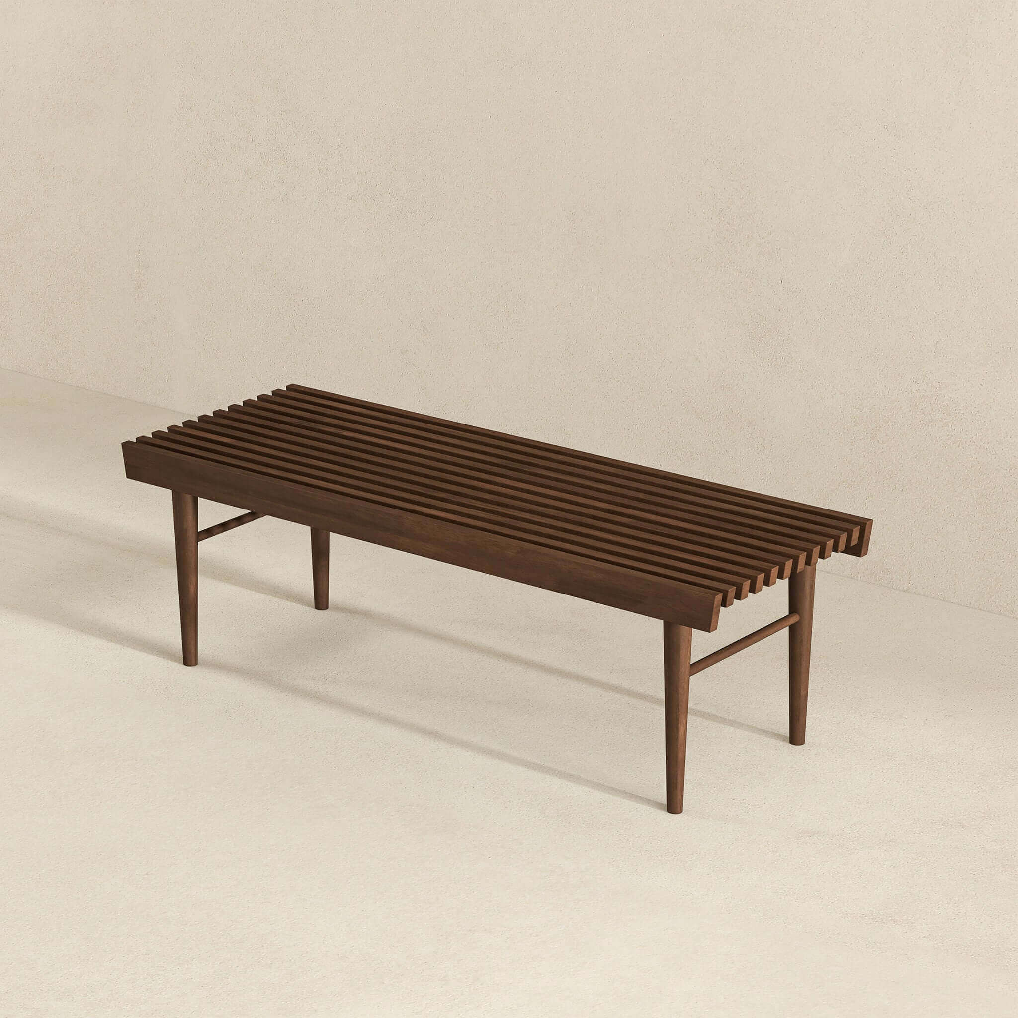 Mia Mid Century Modern Solid Wood Bench - Image 5