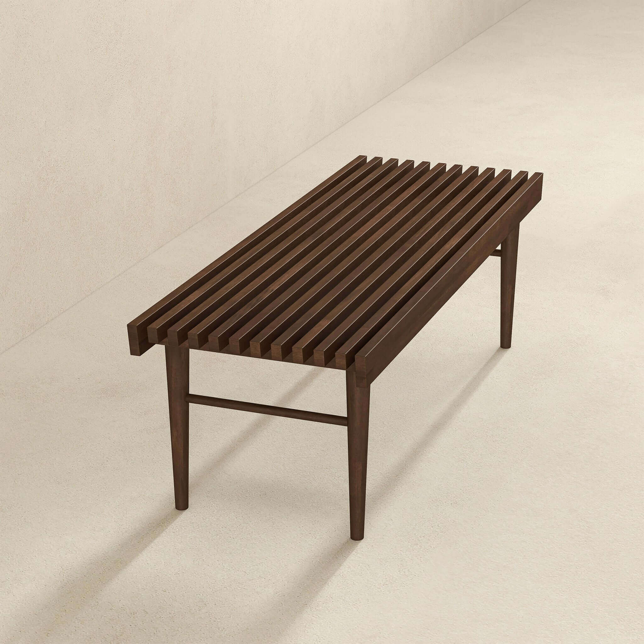 Mia Mid Century Modern Solid Wood Bench - Image 7