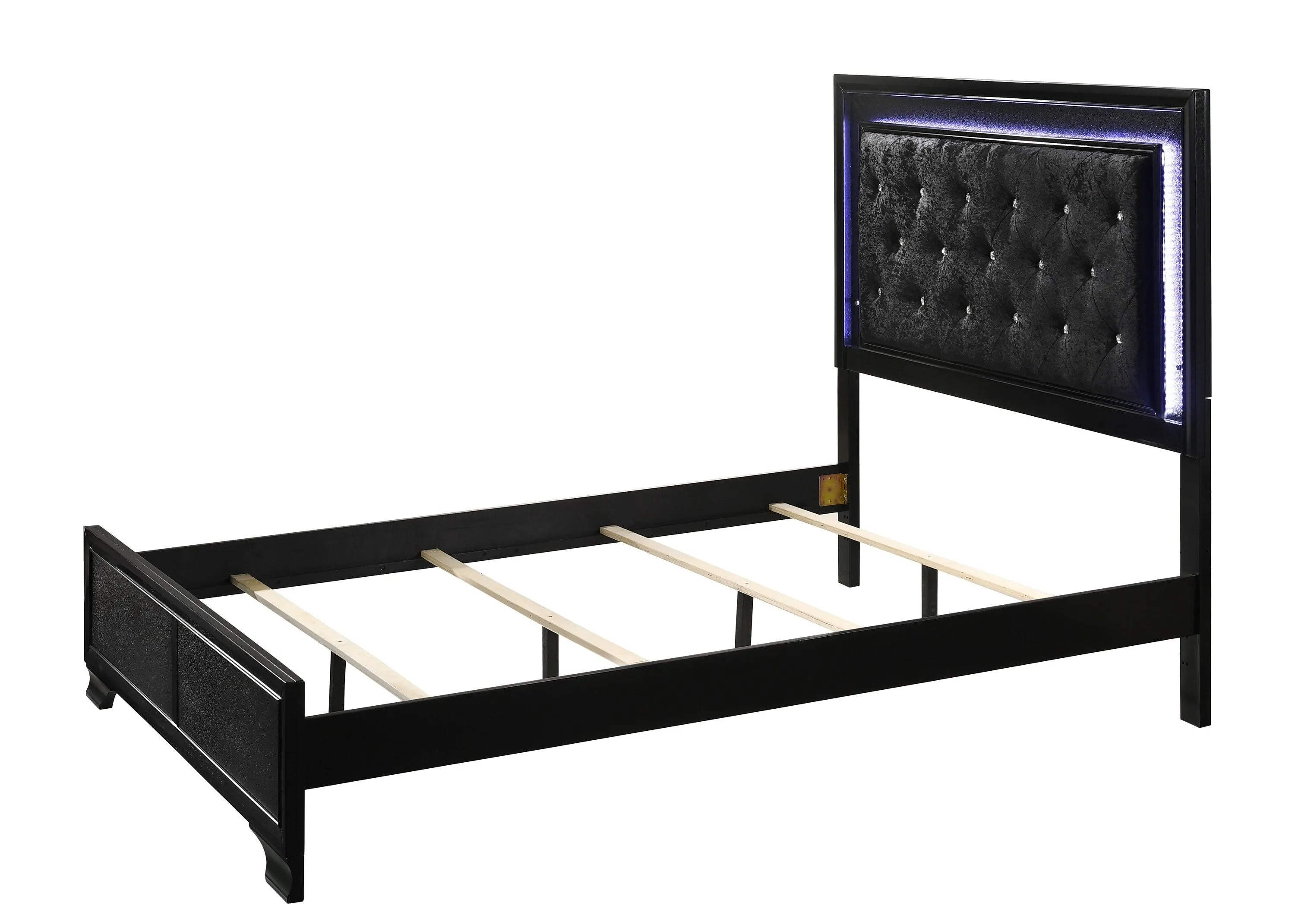 Micah Black LED Upholstered Panel Youth Bedroom Set - Image 3