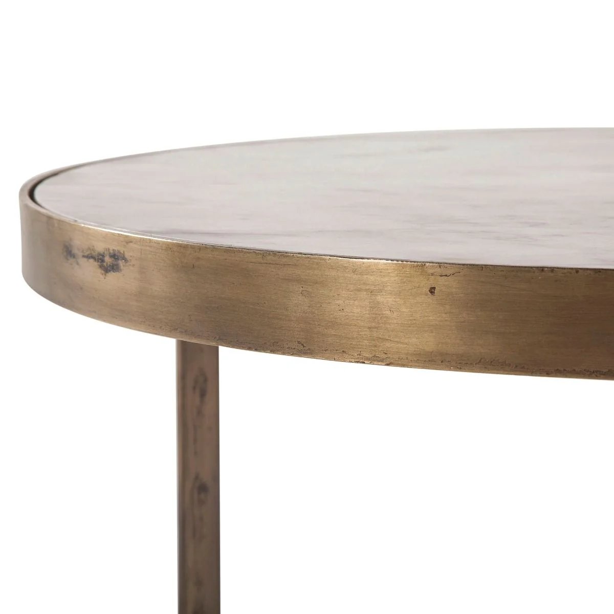 Michaelangelo 22" Nesting Side Tables with White Marble Top - Image 2