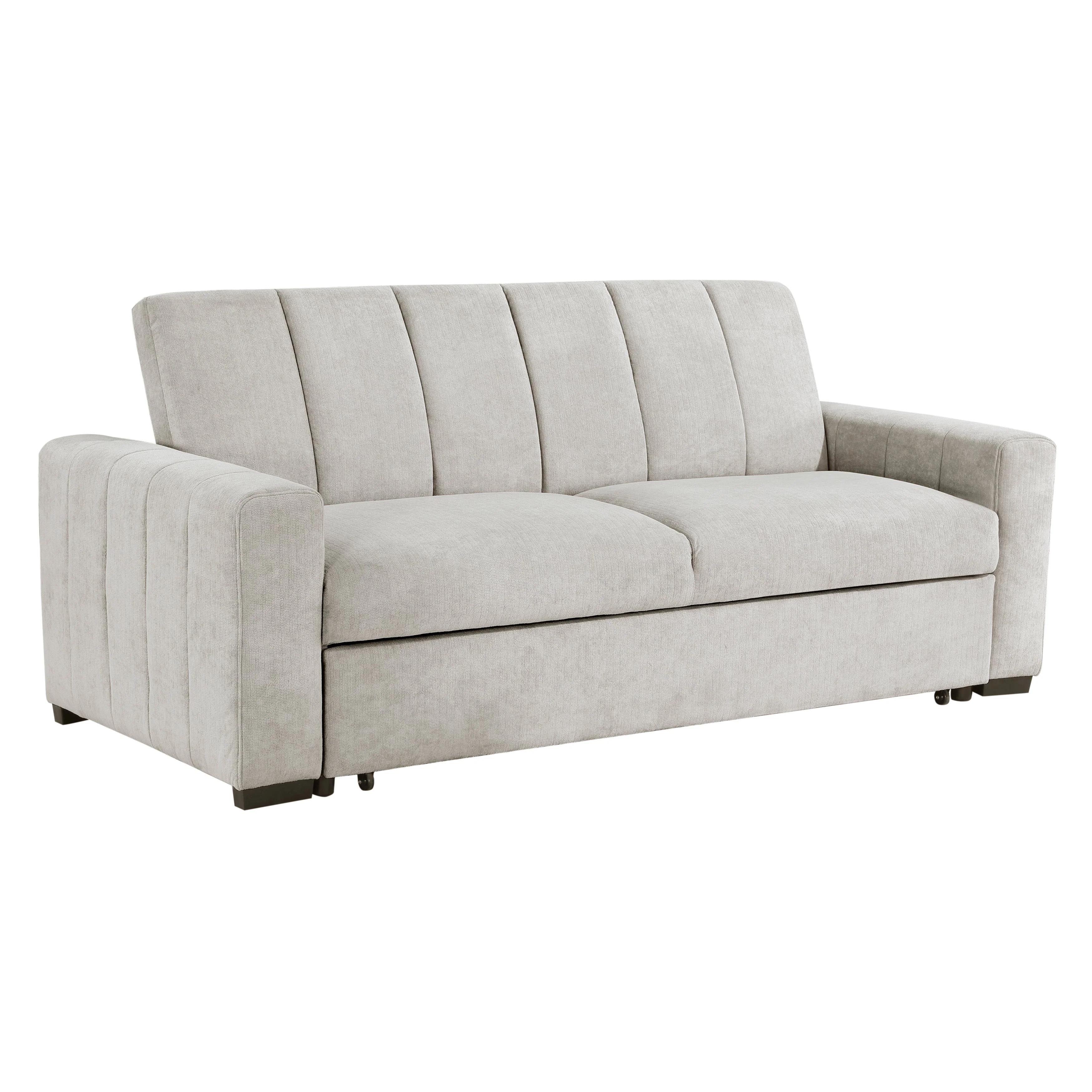 Michah Light Gray Convertible Sofa with Pull-out Bed - Image 4