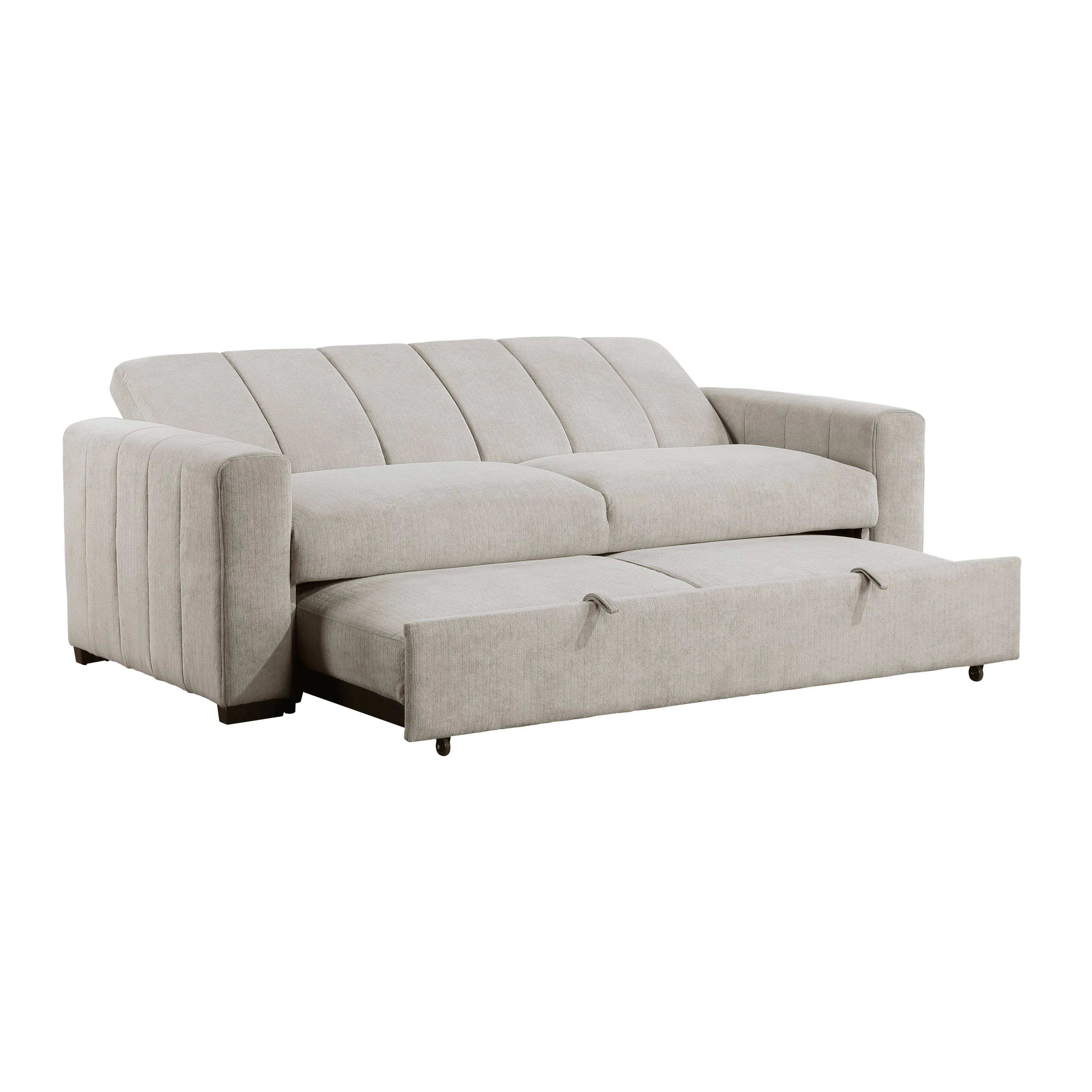 Michah Light Gray Convertible Sofa with Pull-out Bed - Image 7