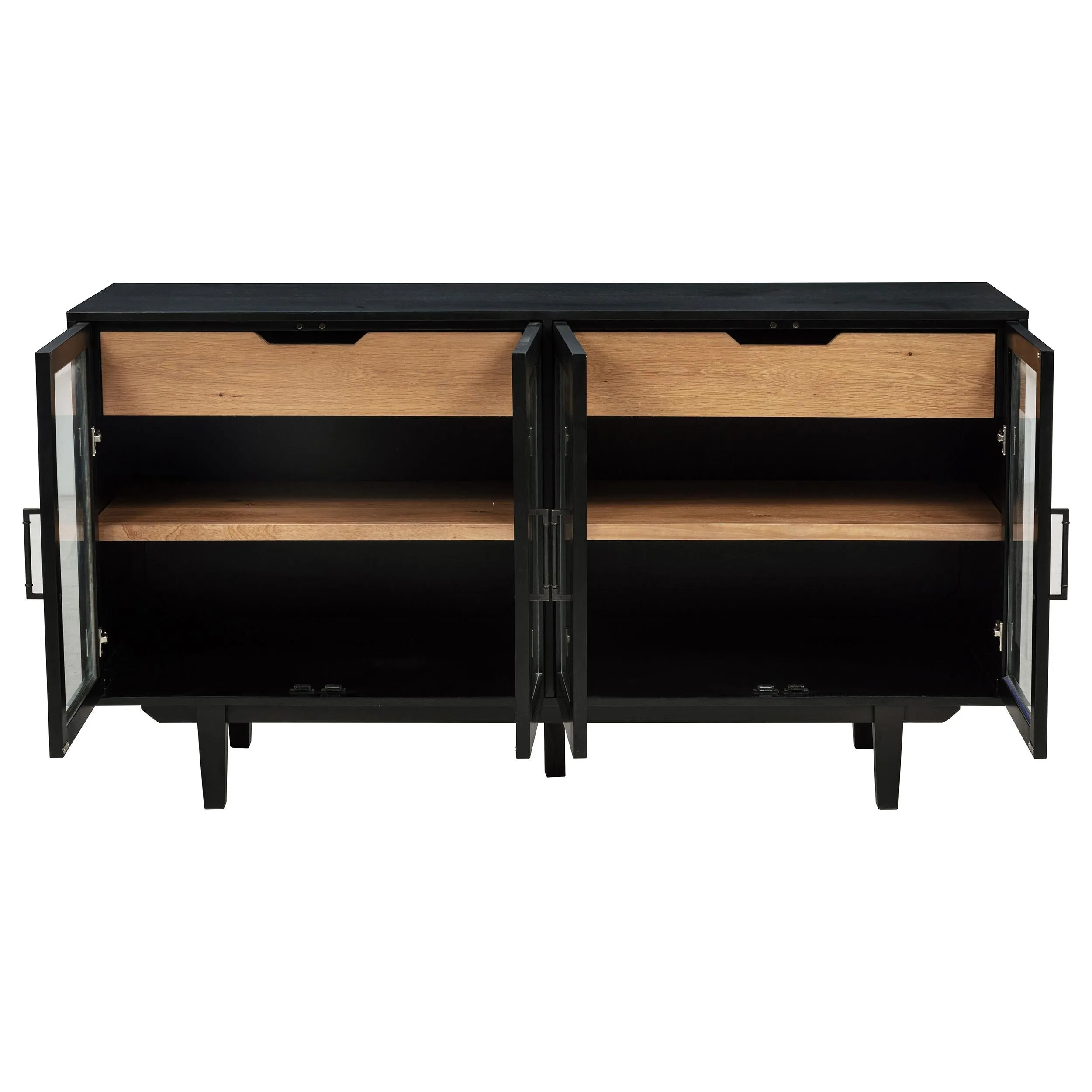 Middleton Black 4-Door Sideboard with Dual Drawers - Image 4