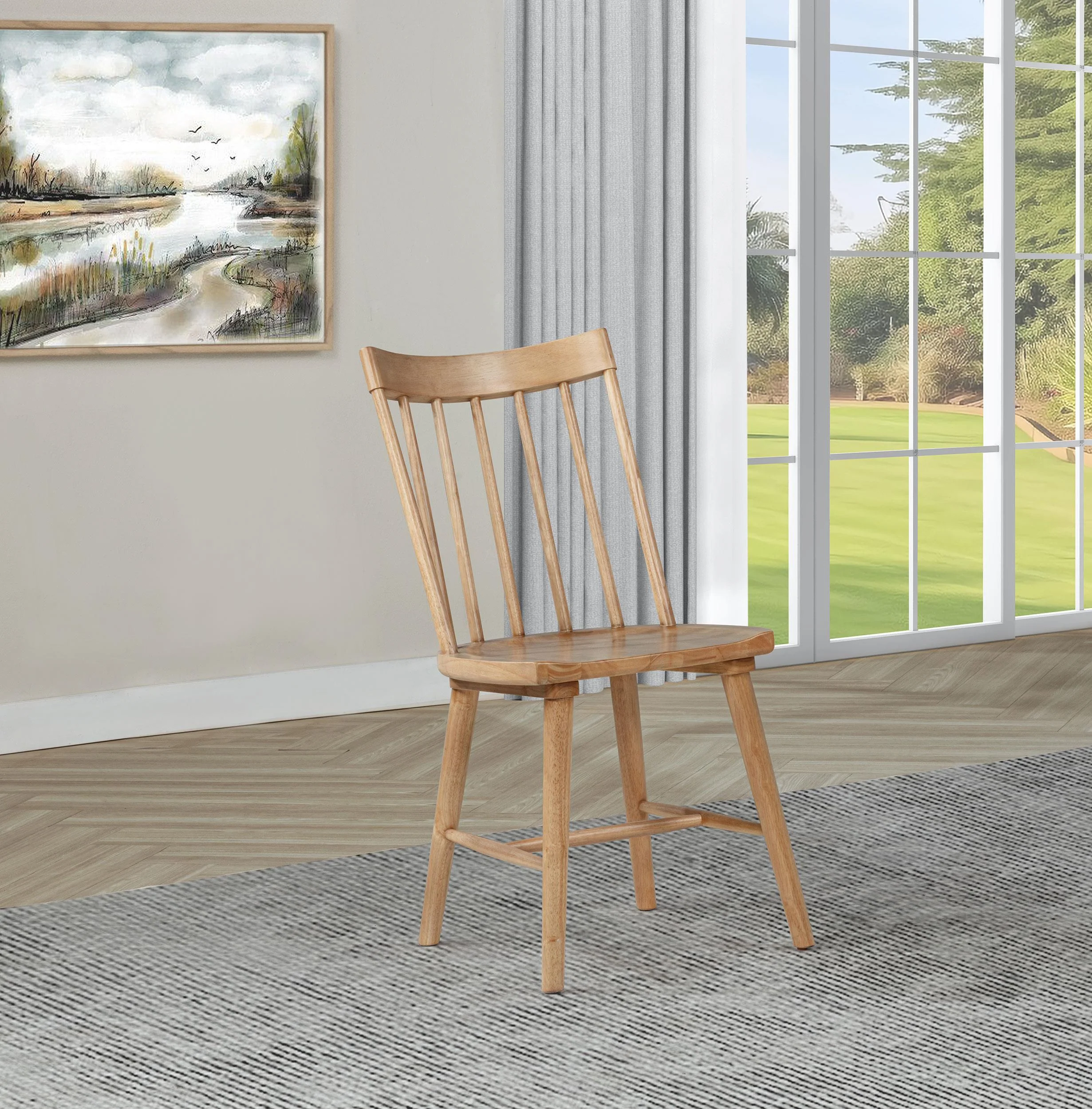 Middleton Brown Solid Wood Dining Side Chair, Set of 2 - Image 2