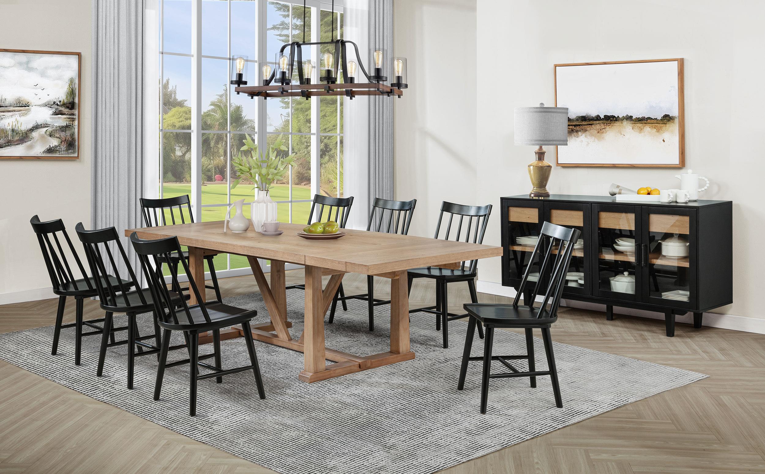 Middleton Natural Brown Dining Table with 106-inch Extension Leaf - Image 12