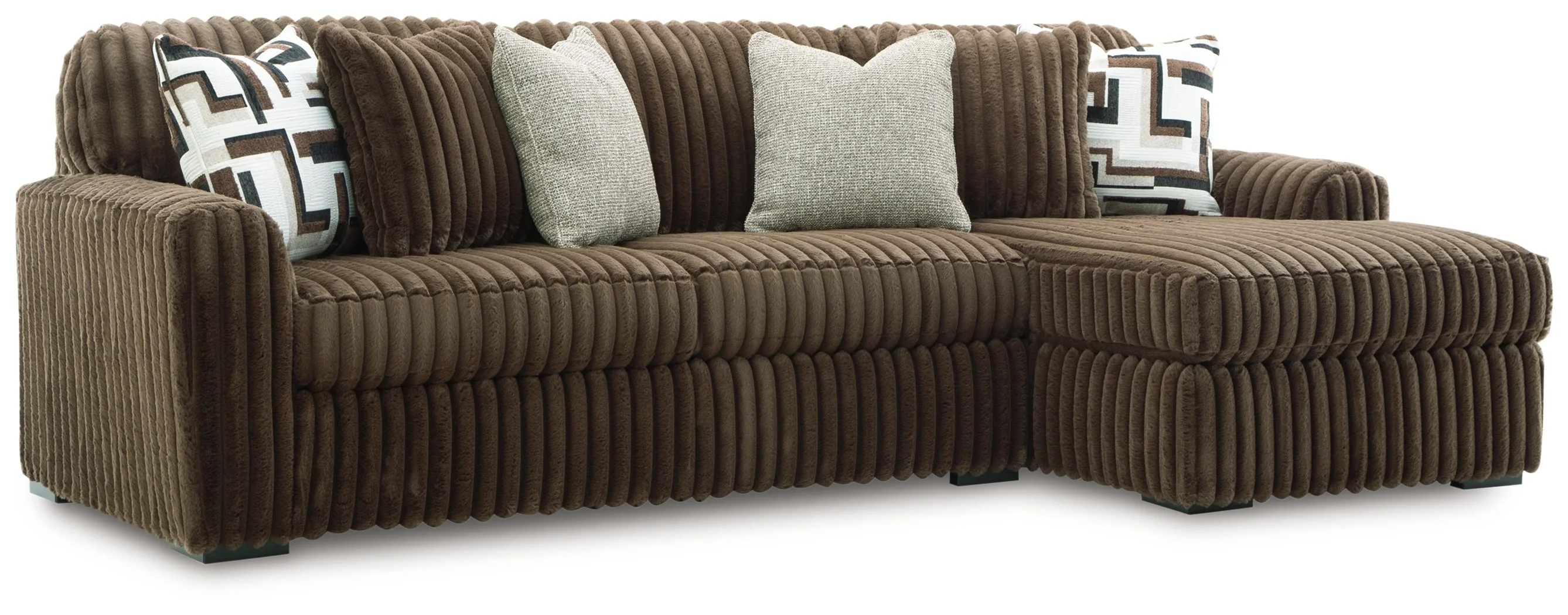 Midnight-Madness Chocolate 2-Piece Sectional Sofa with RAF Chaise - Image 2