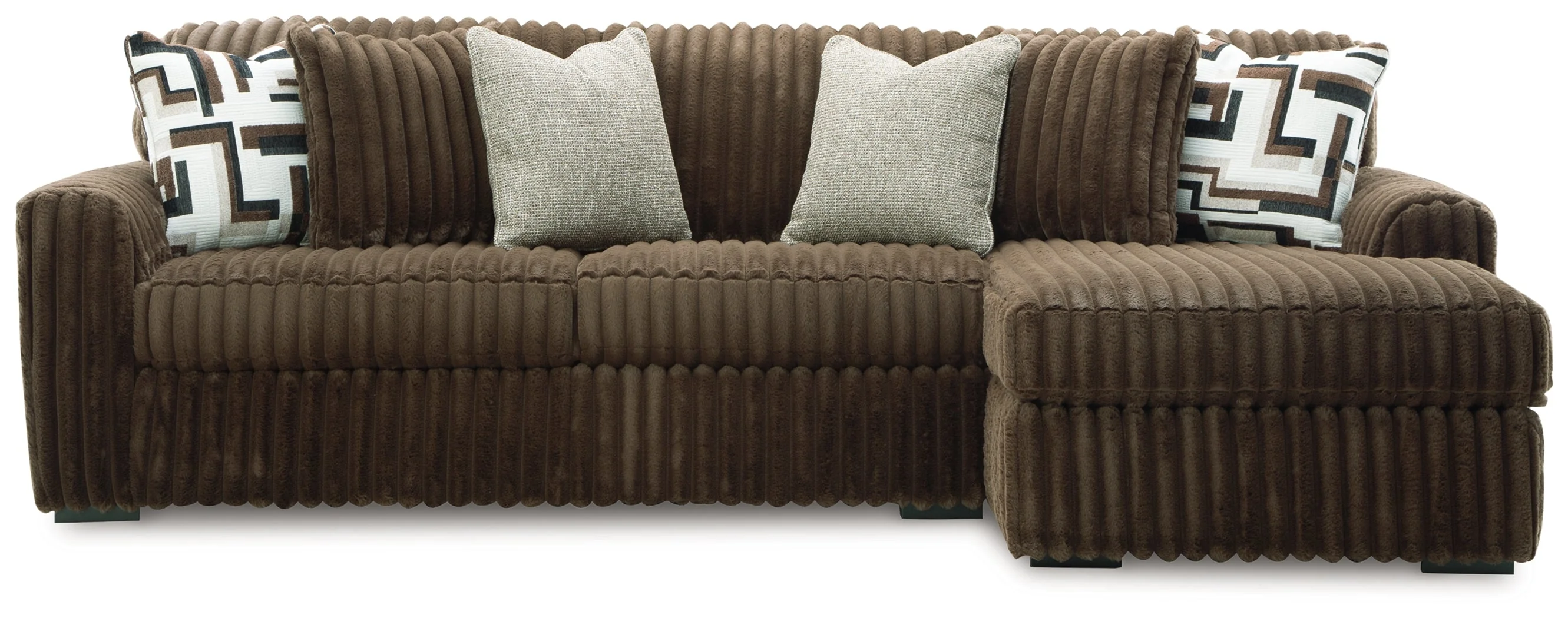 Midnight-Madness Chocolate 2-Piece Sectional Sofa with RAF Chaise - Image 3
