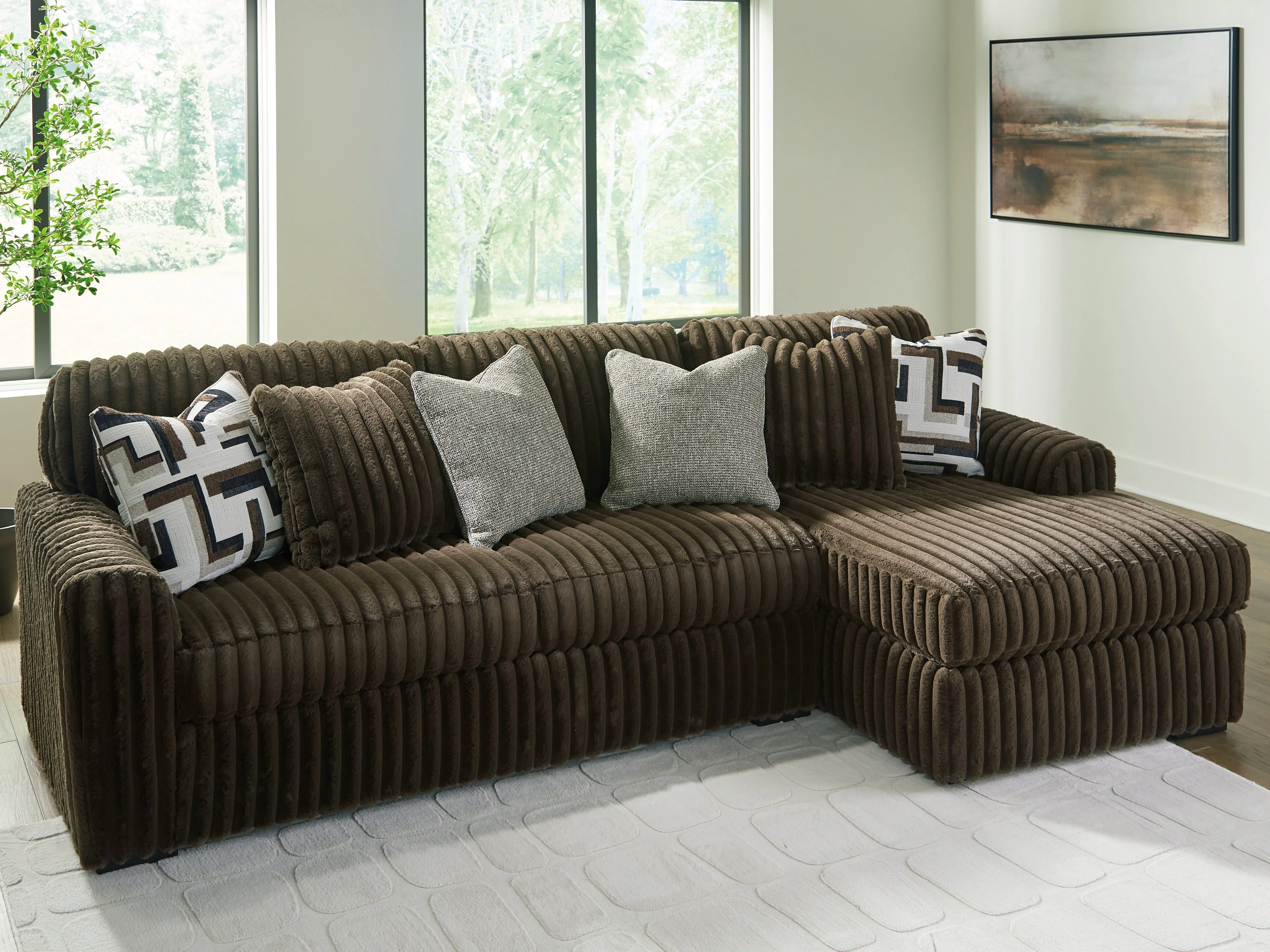 Midnight-Madness Chocolate 2-Piece Sectional Sofa with RAF Chaise - Image 5