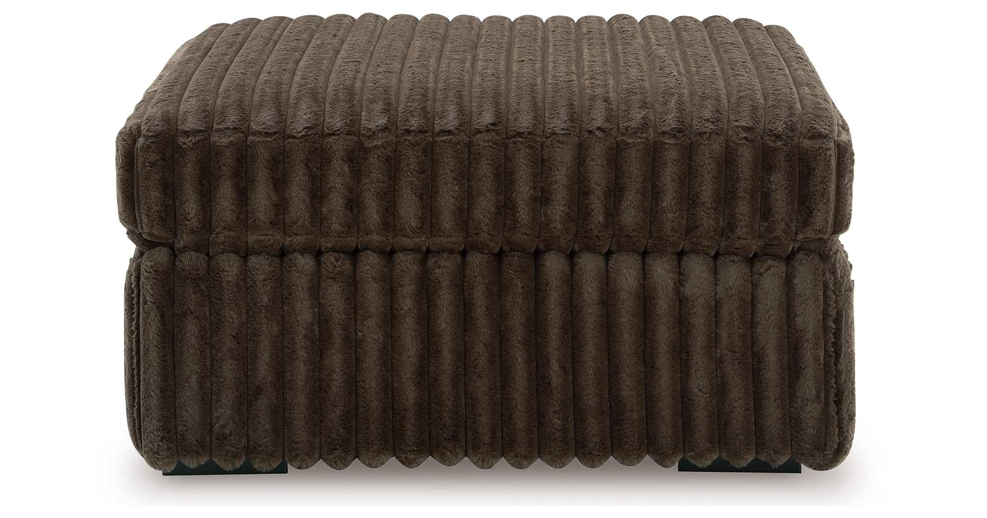 Midnight-Madness Chocolate 3-Piece Sectional with Ottoman - Image 2