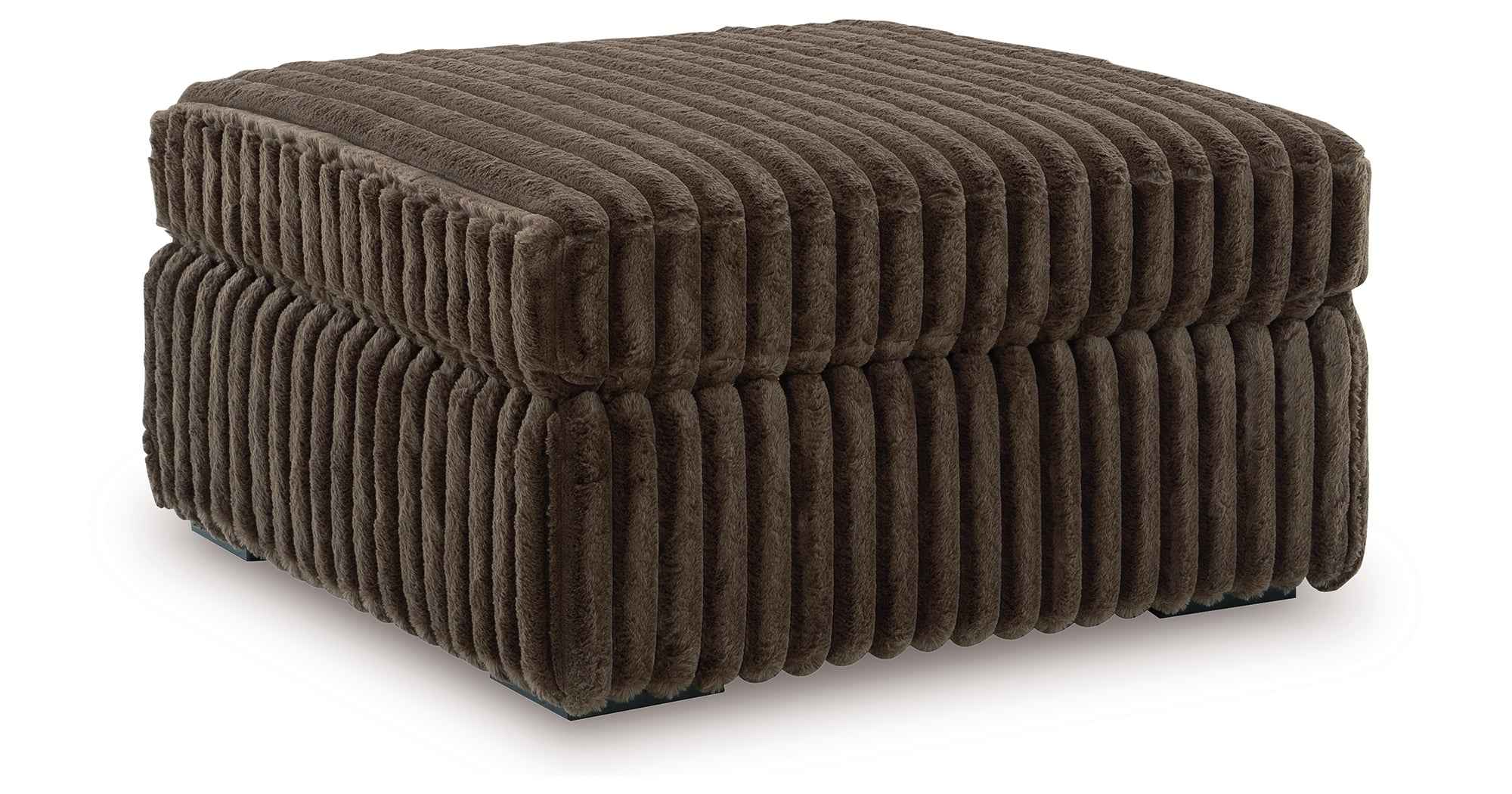 Midnight-Madness Chocolate 3-Piece Sectional with Ottoman - Image 3