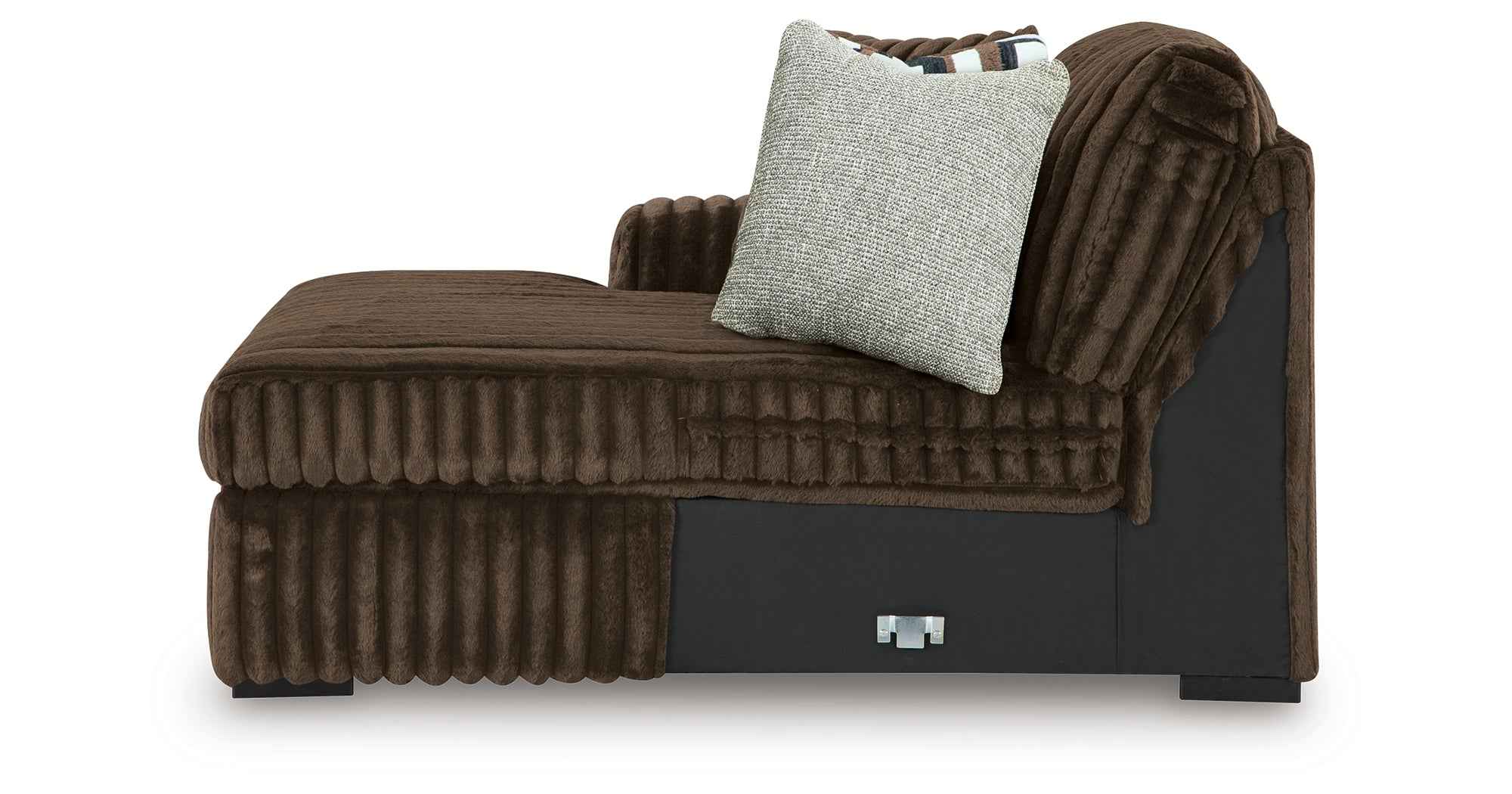 Midnight-Madness Chocolate 3-Piece Sectional with Ottoman - Image 8