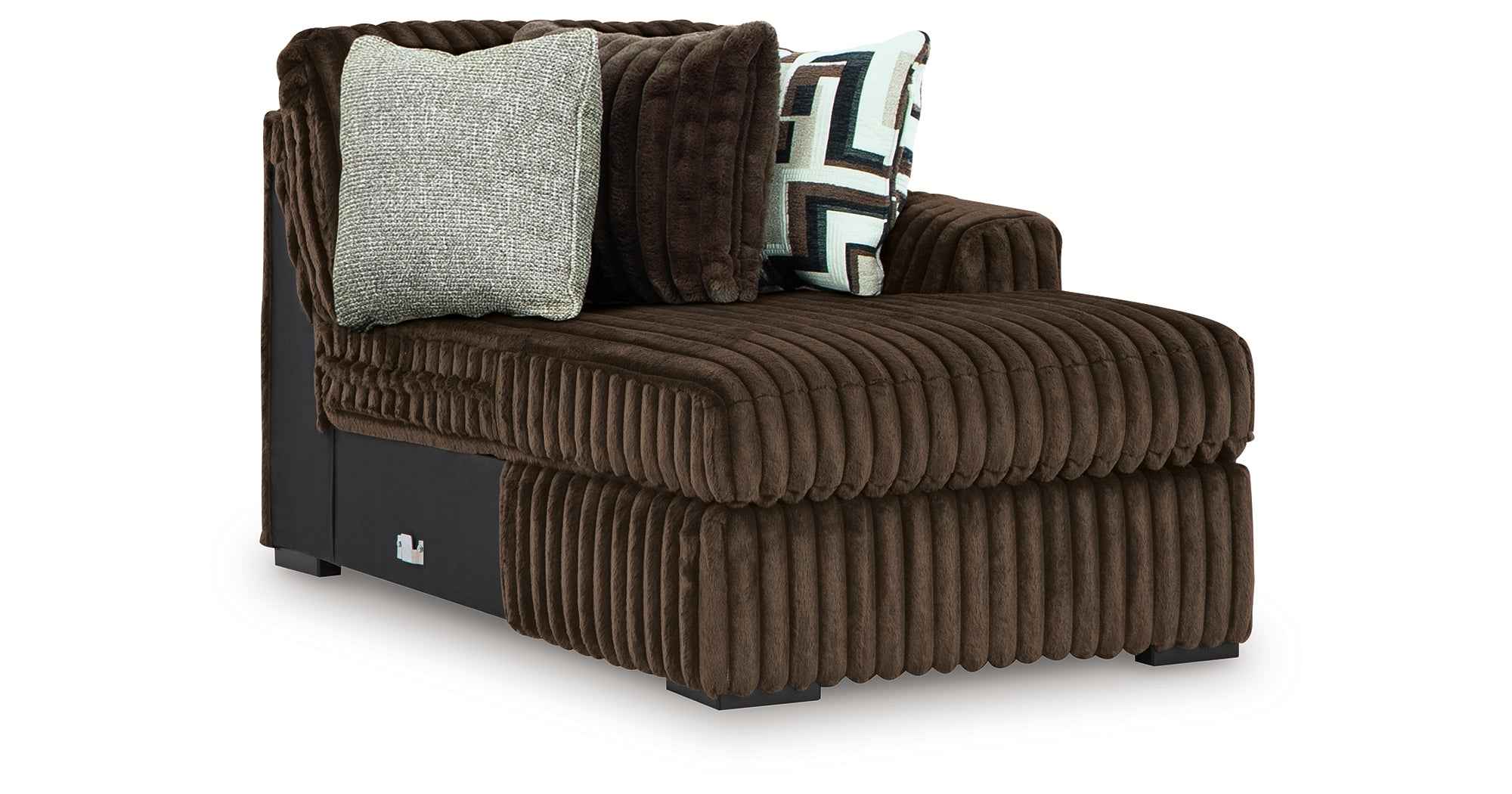 Midnight-Madness Chocolate 3-Piece Sectional with Ottoman - Image 9